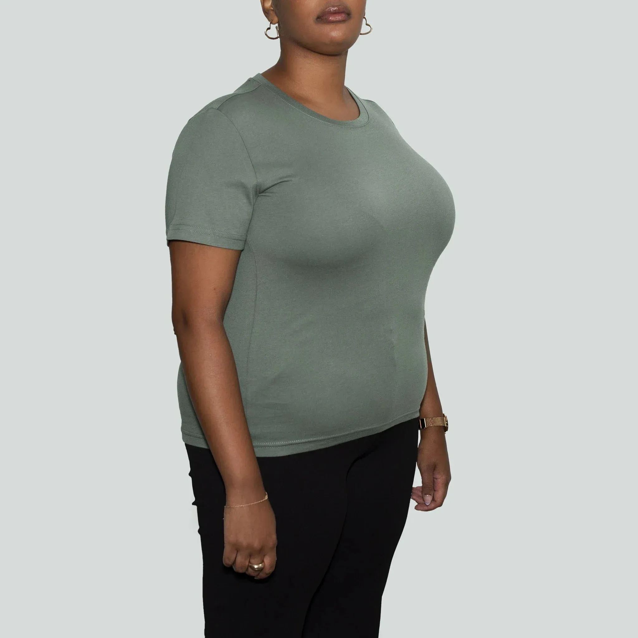 3 Pack | Women’s T-Shirts, Recycled Cotton, Sage