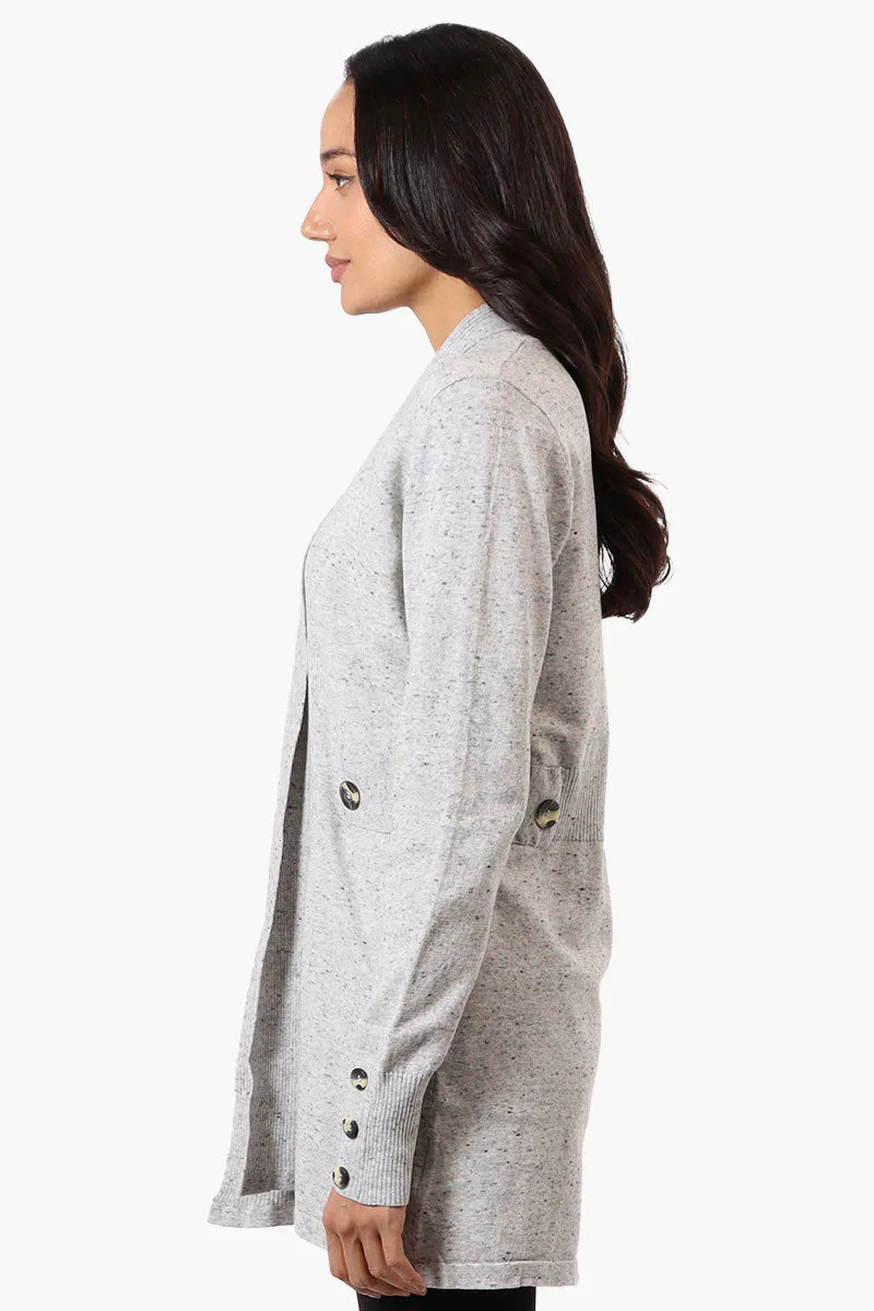 Beechers Brook Ribbed Open Cardigan - Grey