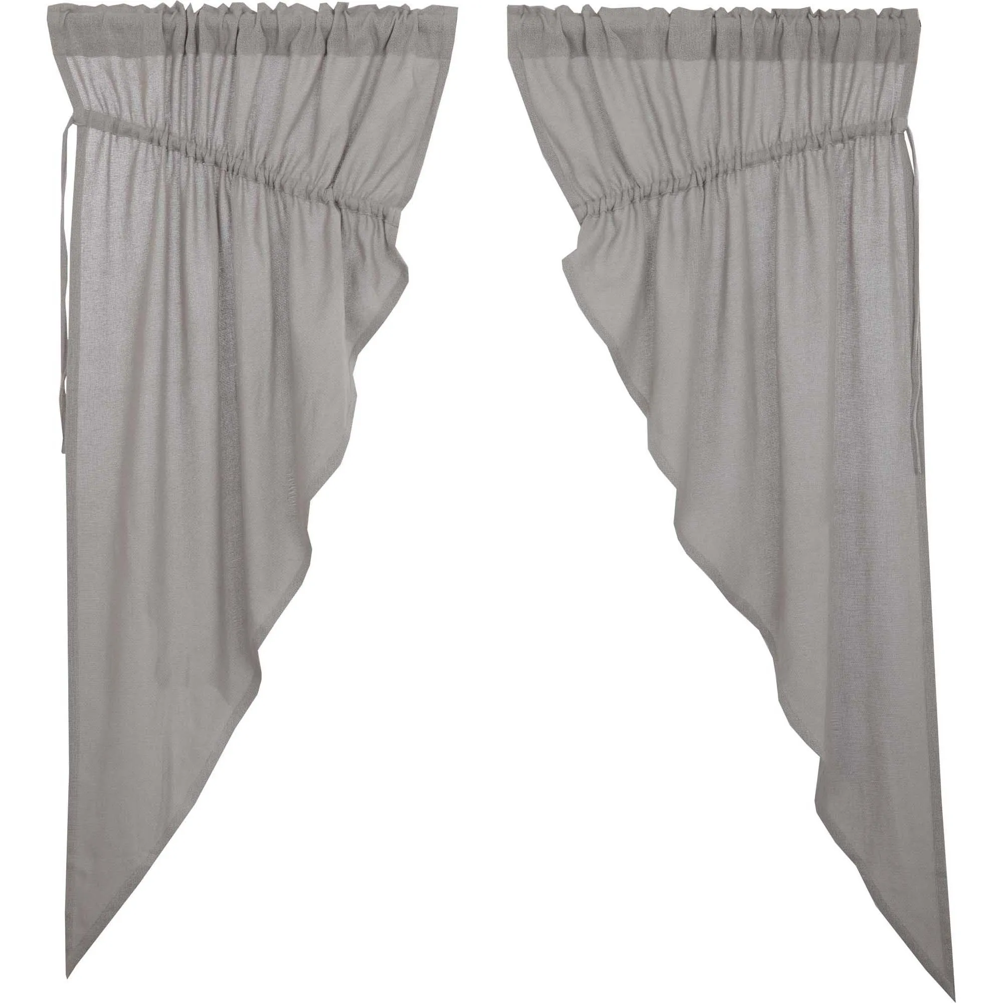 Burlap Dove Grey Prairie Curtains 63"