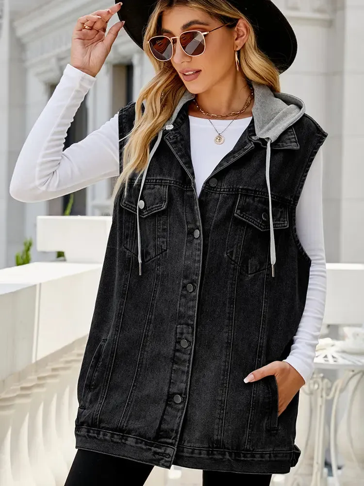 Classic Hooded Denim Vest