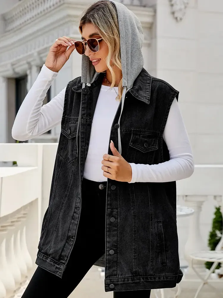 Classic Hooded Denim Vest