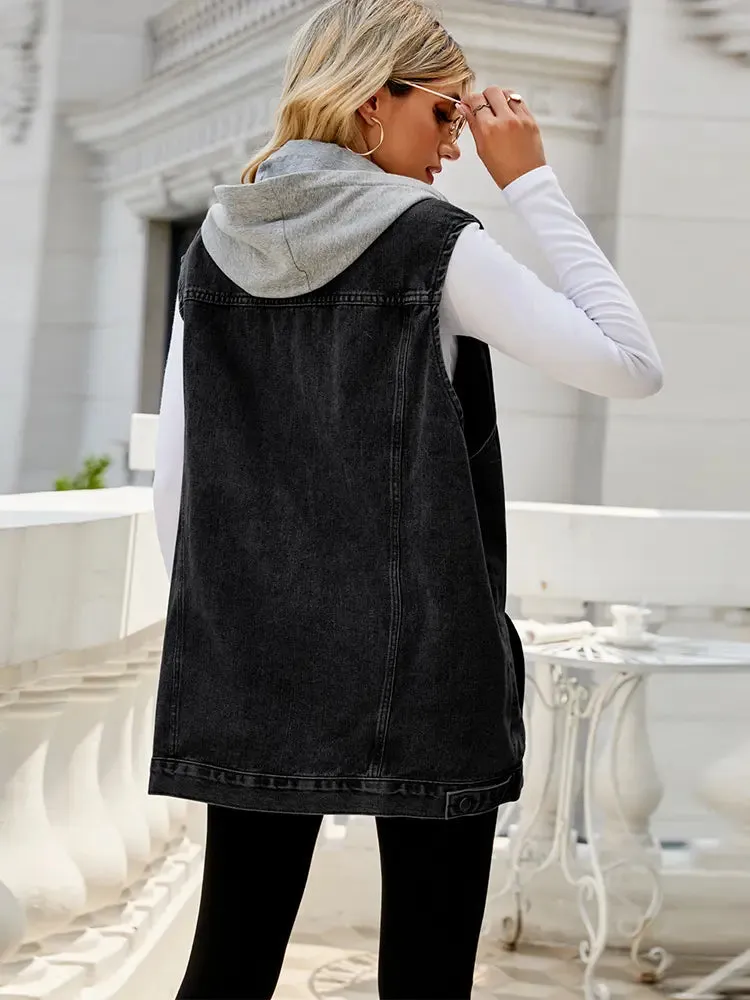 Classic Hooded Denim Vest