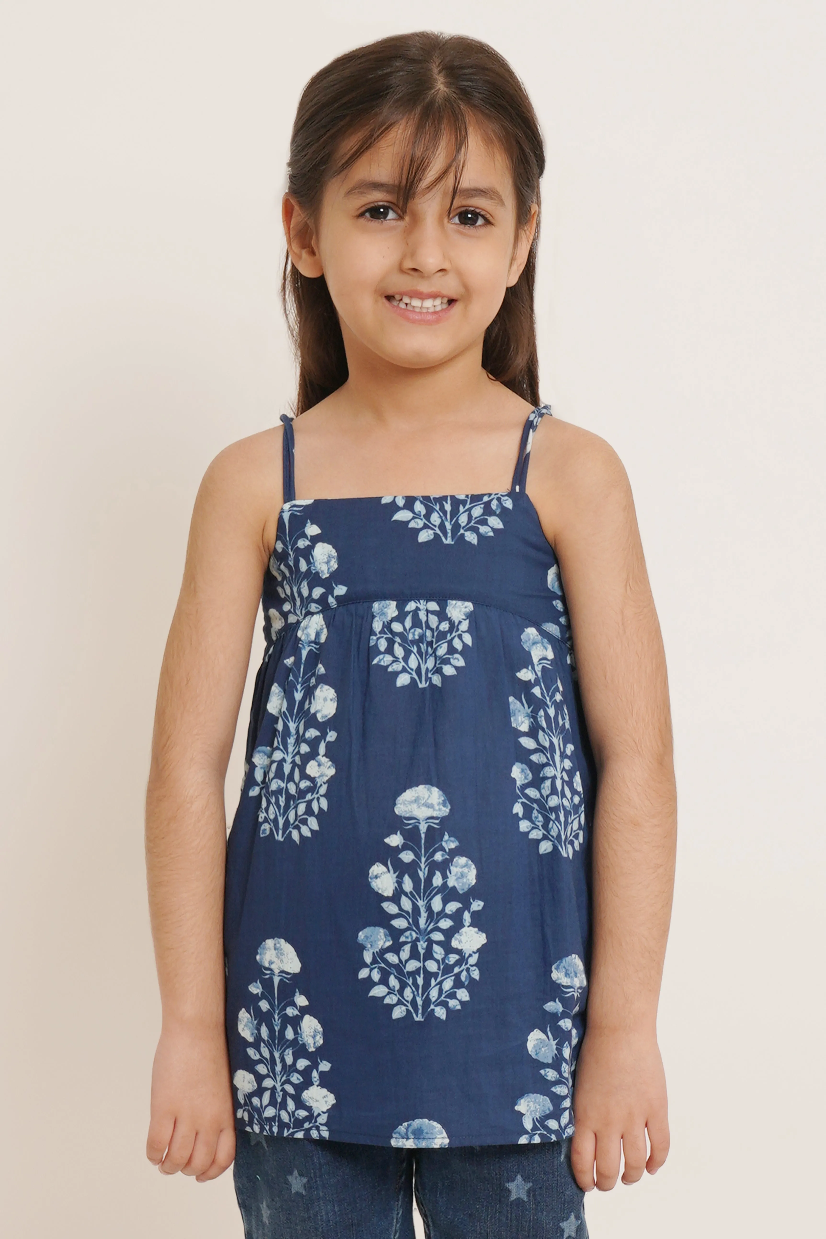 Elegant Jaipuri Cotton Sleeveless Top for Girls - Summer Special