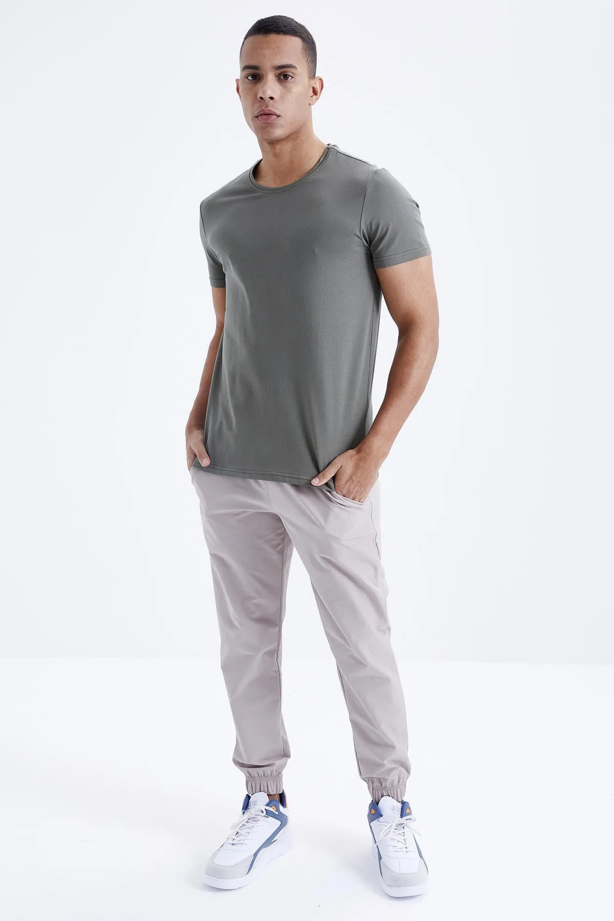 erkek basic kisa kol standart kalip o yaka t-shirt - 87911