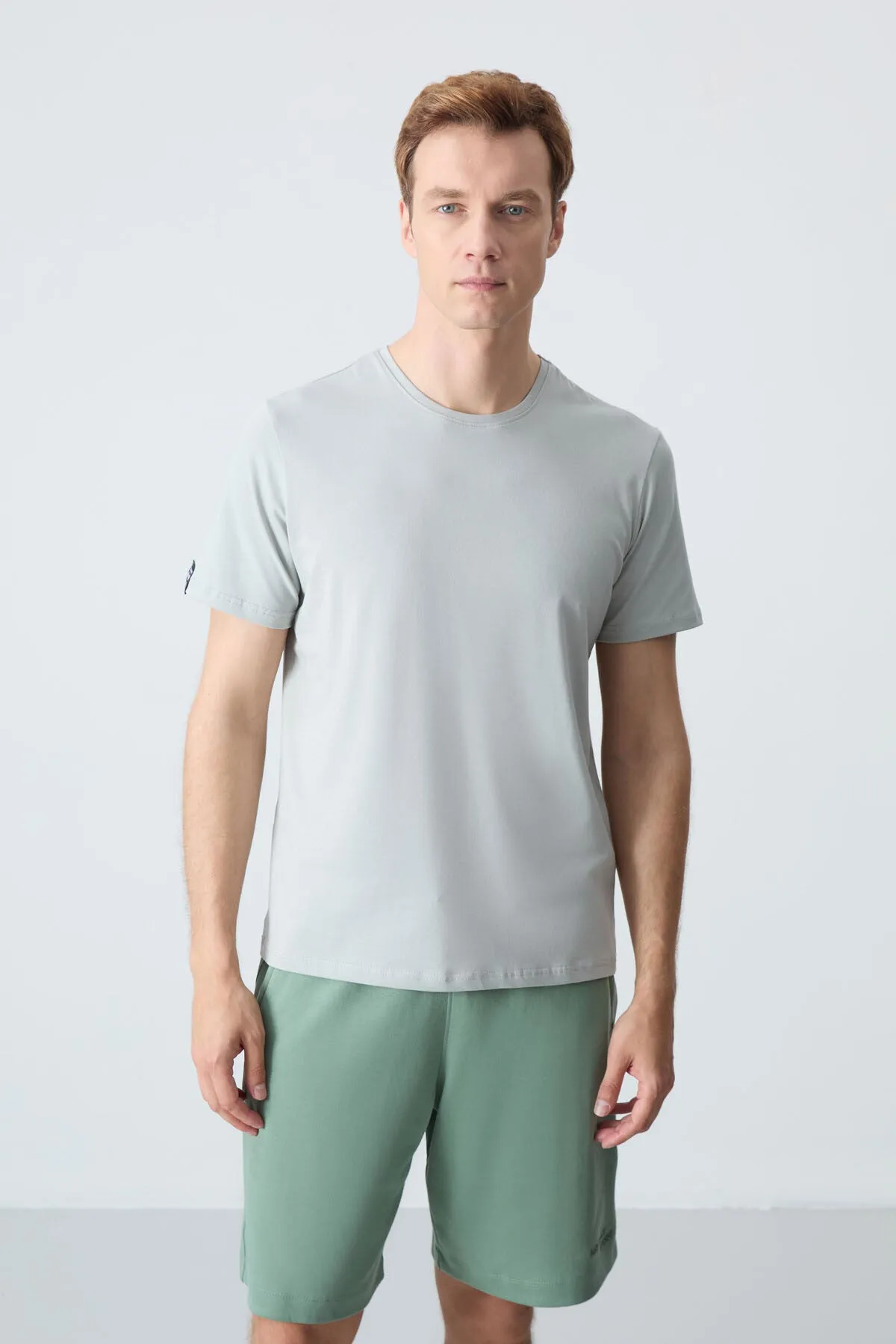 erkek basic kisa kol standart kalip o yaka t-shirt - 87911