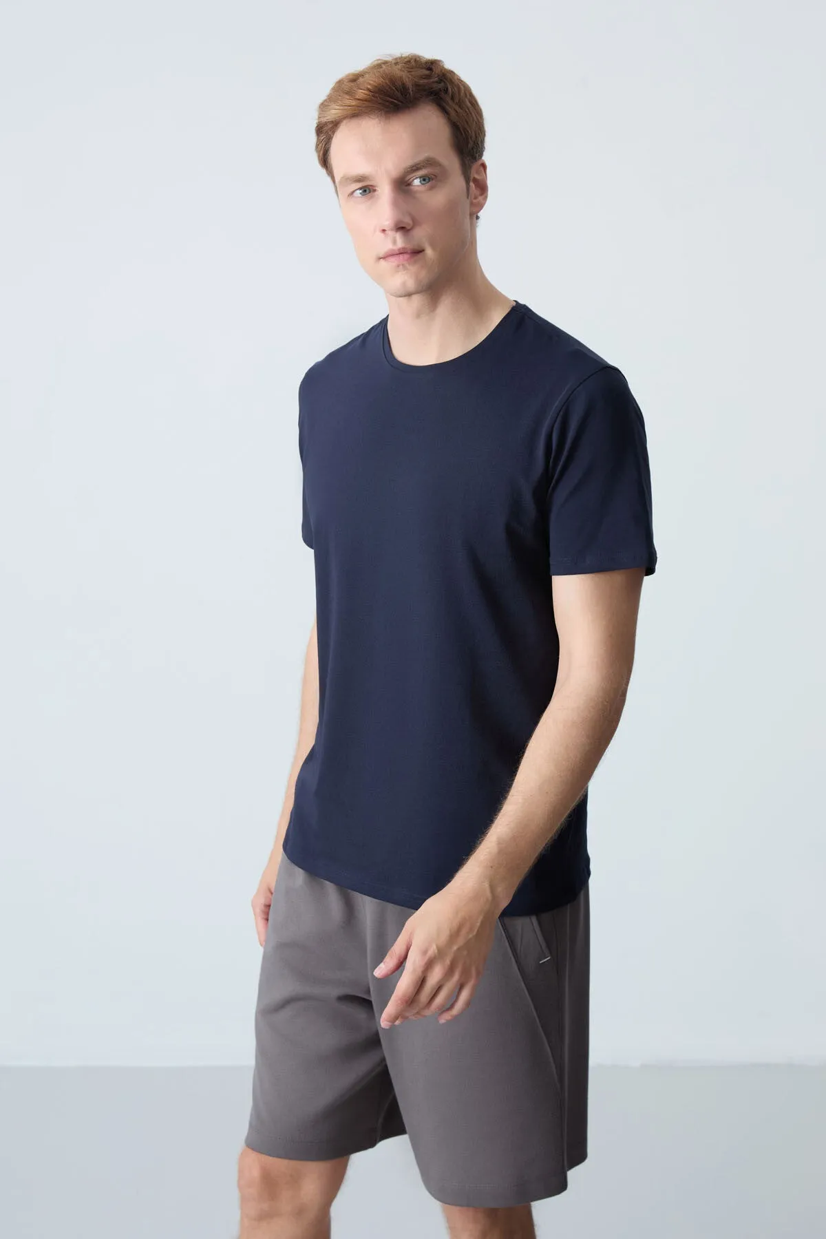 erkek basic kisa kol standart kalip o yaka t-shirt - 87911