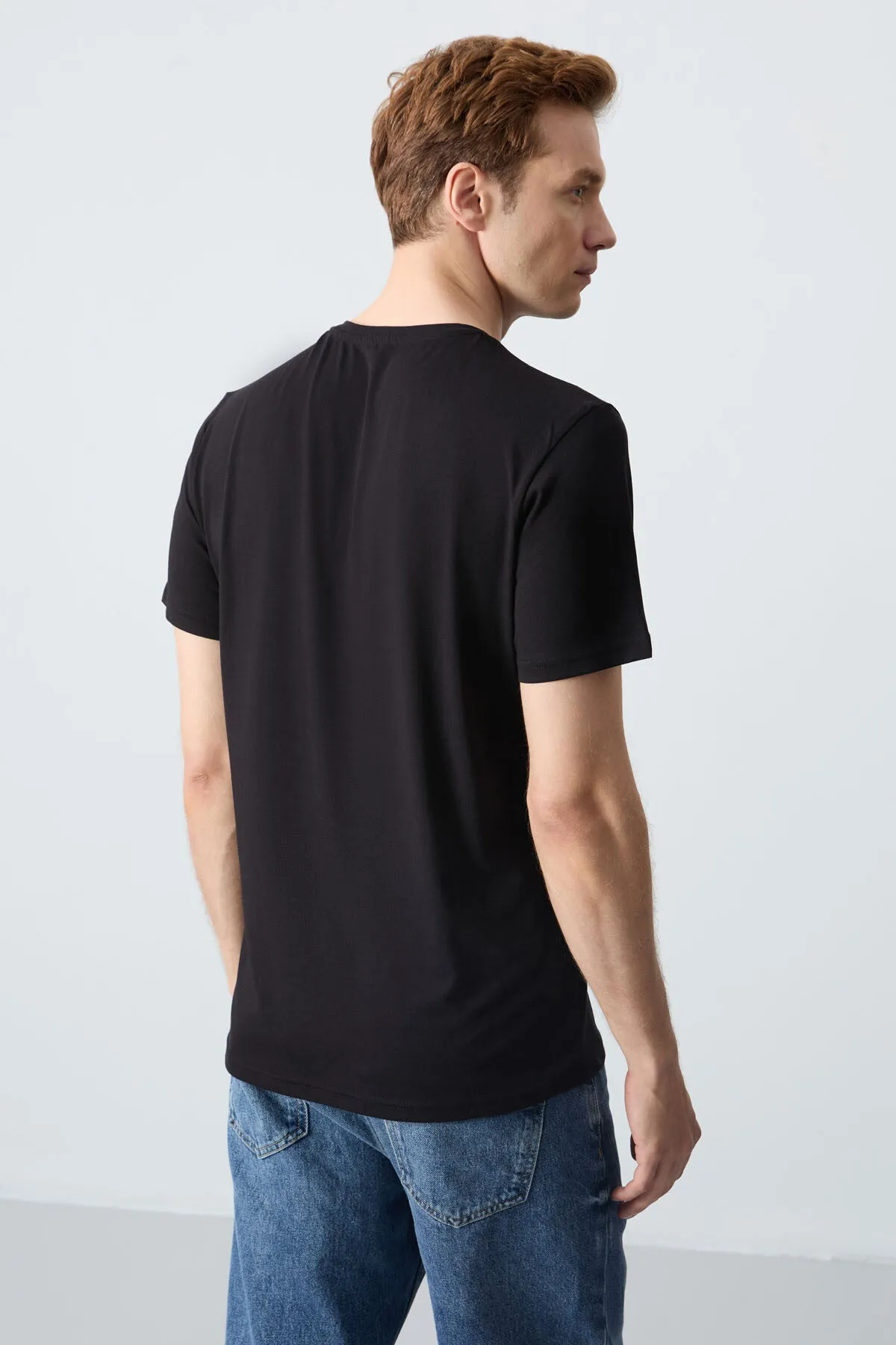 erkek basic kisa kol standart kalip o yaka t-shirt - 87911