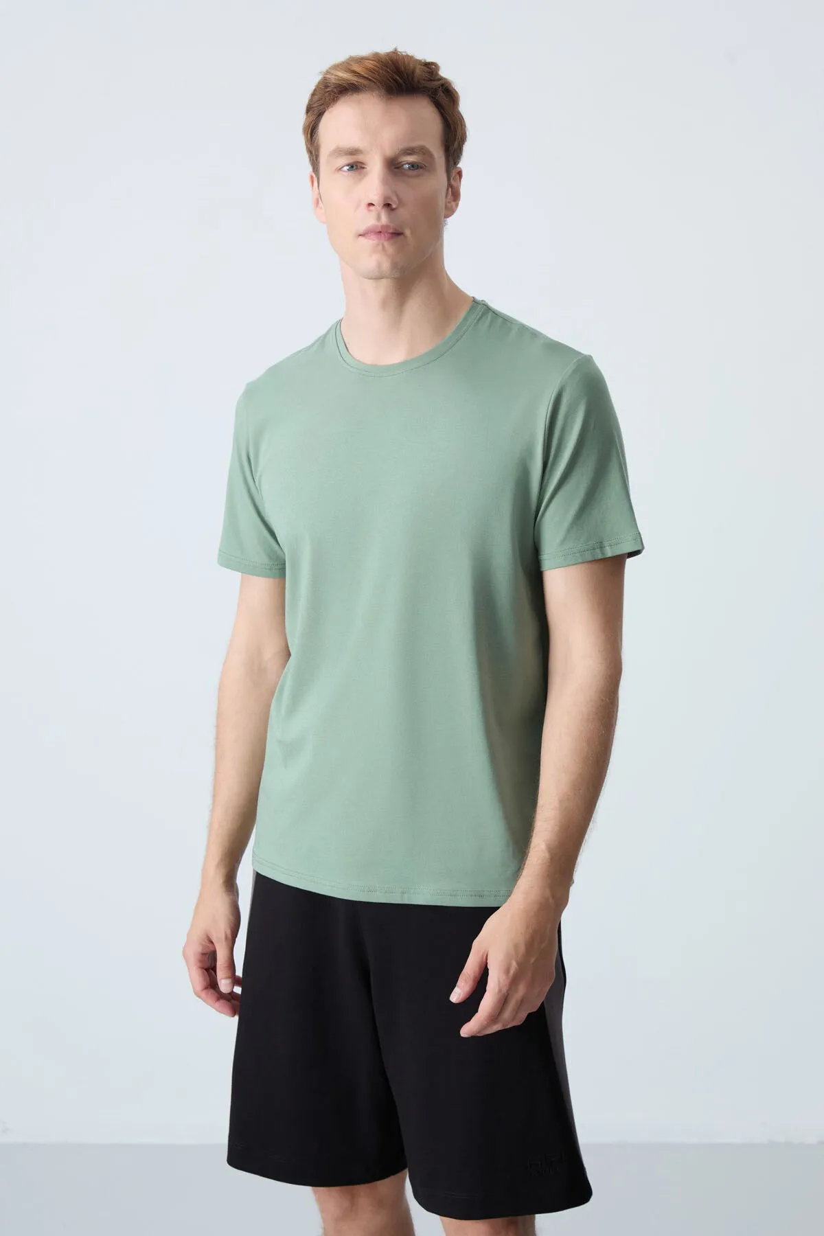 erkek basic kisa kol standart kalip o yaka t-shirt - 87911