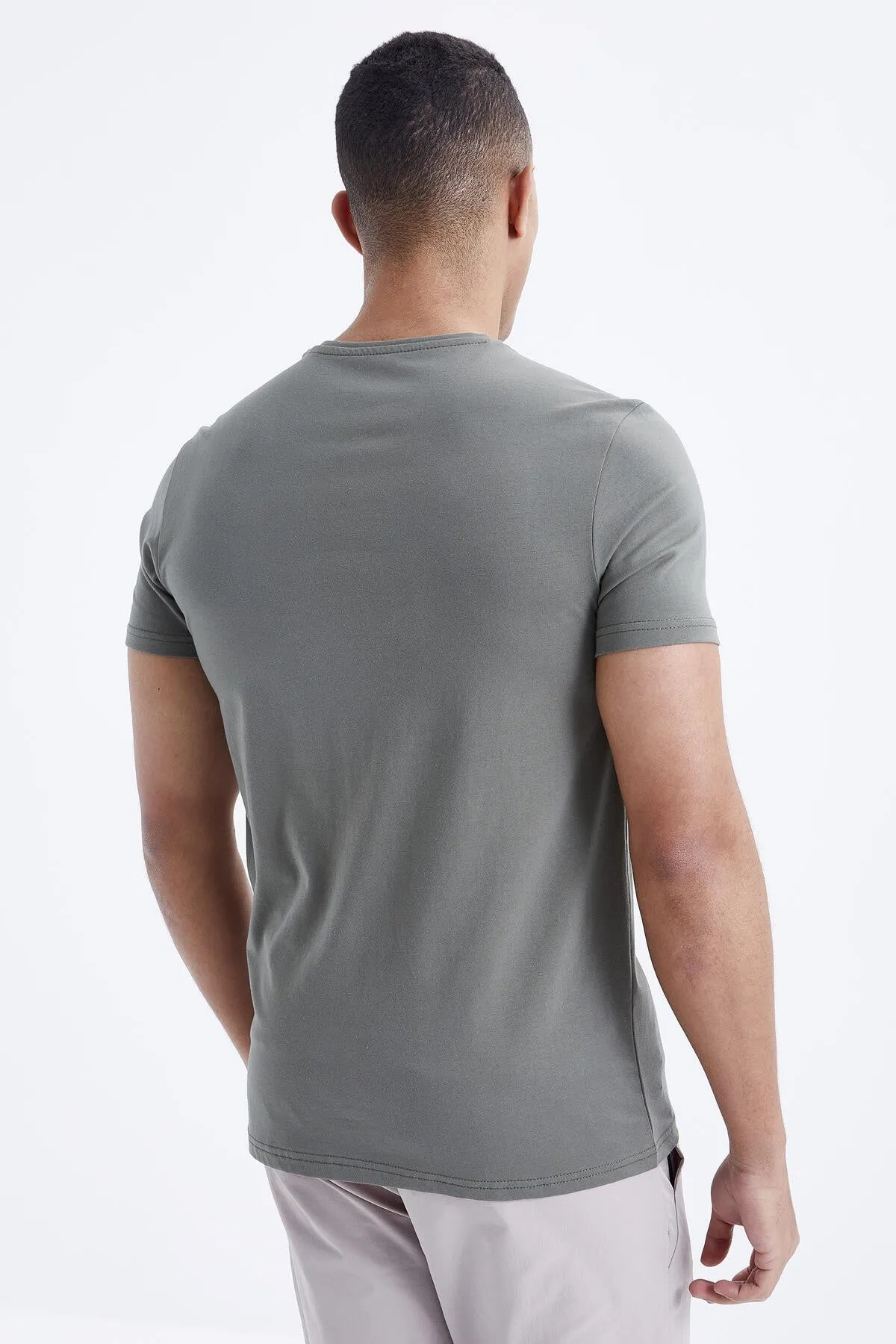 erkek basic kisa kol standart kalip o yaka t-shirt - 87911