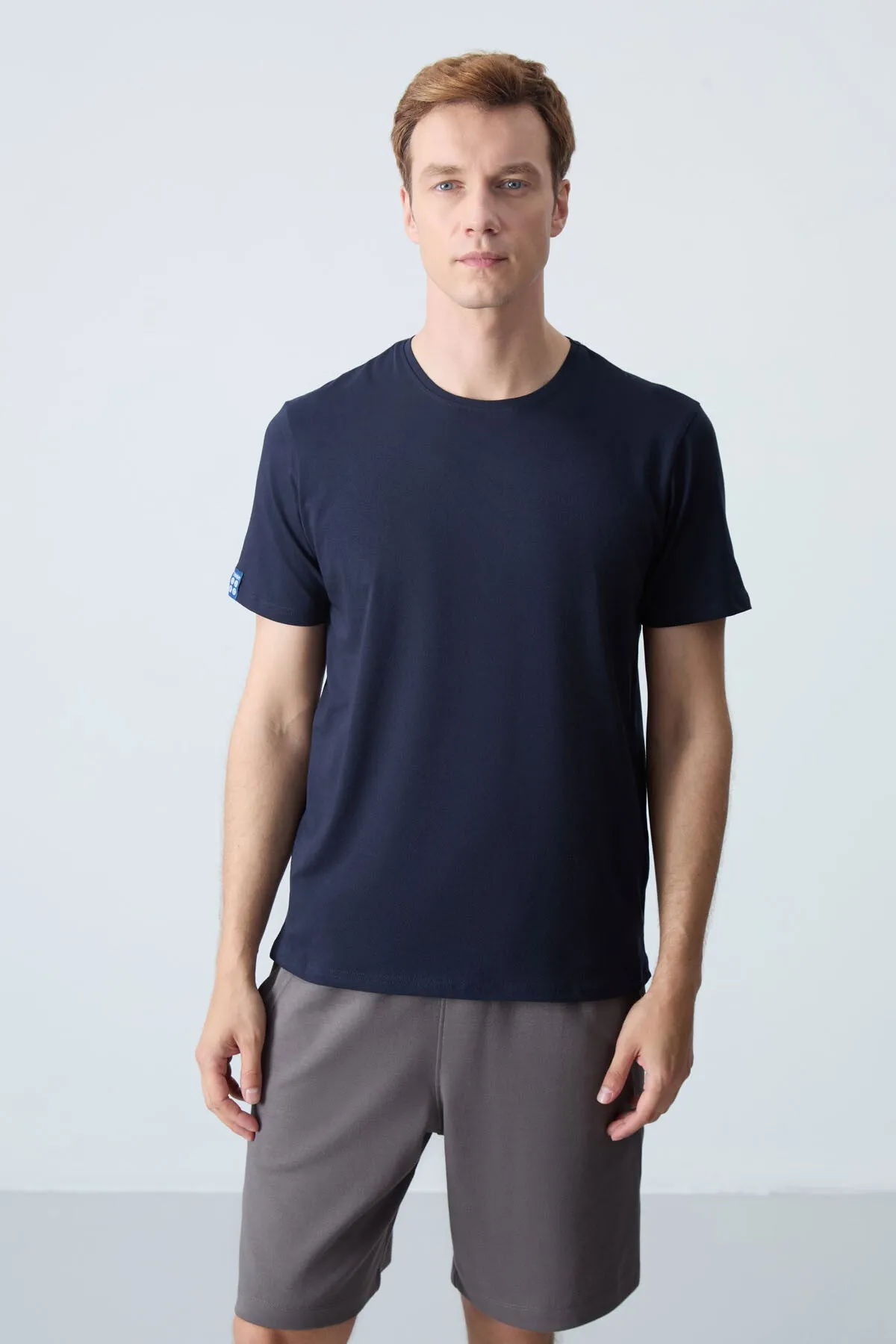 erkek basic kisa kol standart kalip o yaka t-shirt - 87911