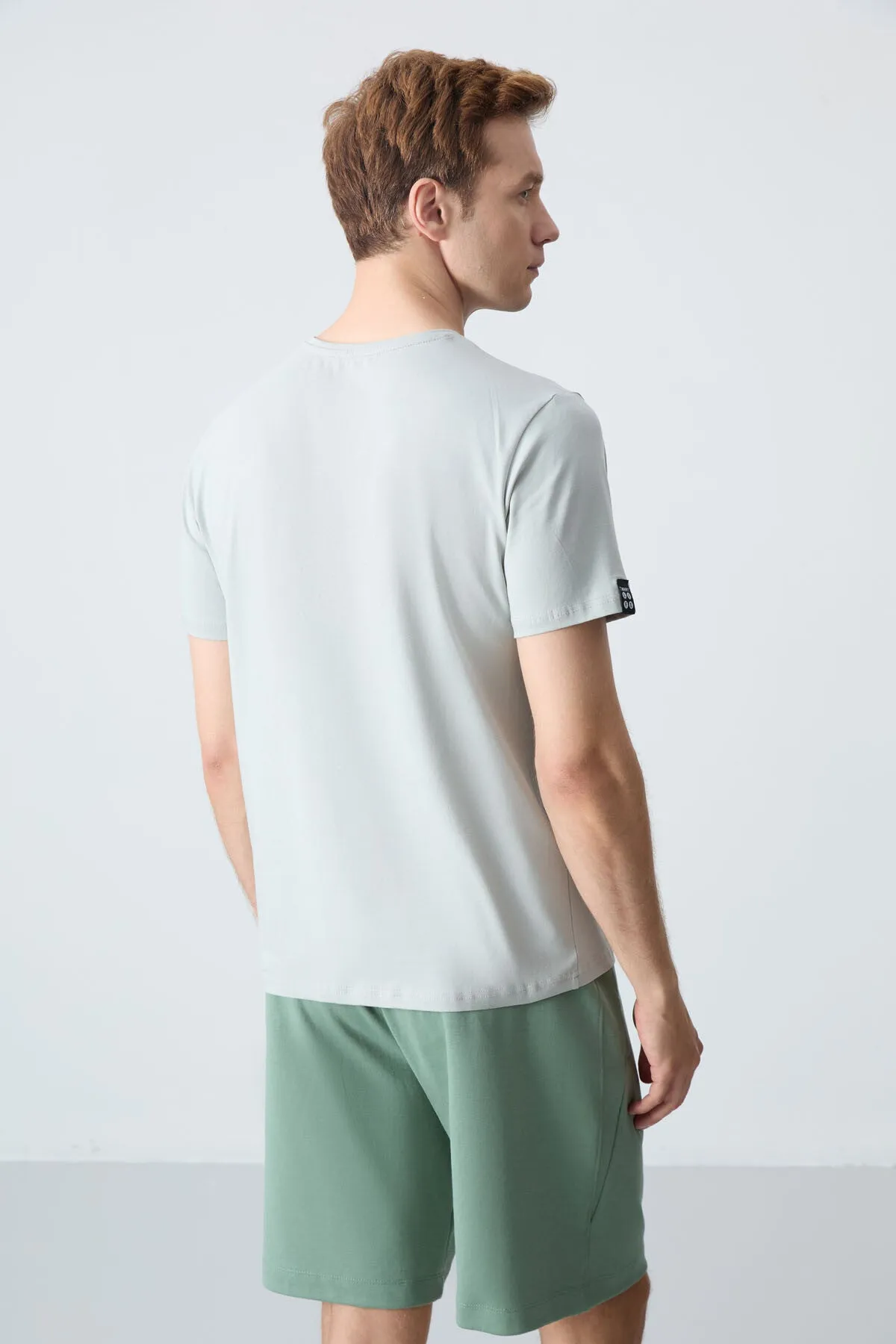 erkek basic kisa kol standart kalip o yaka t-shirt - 87911