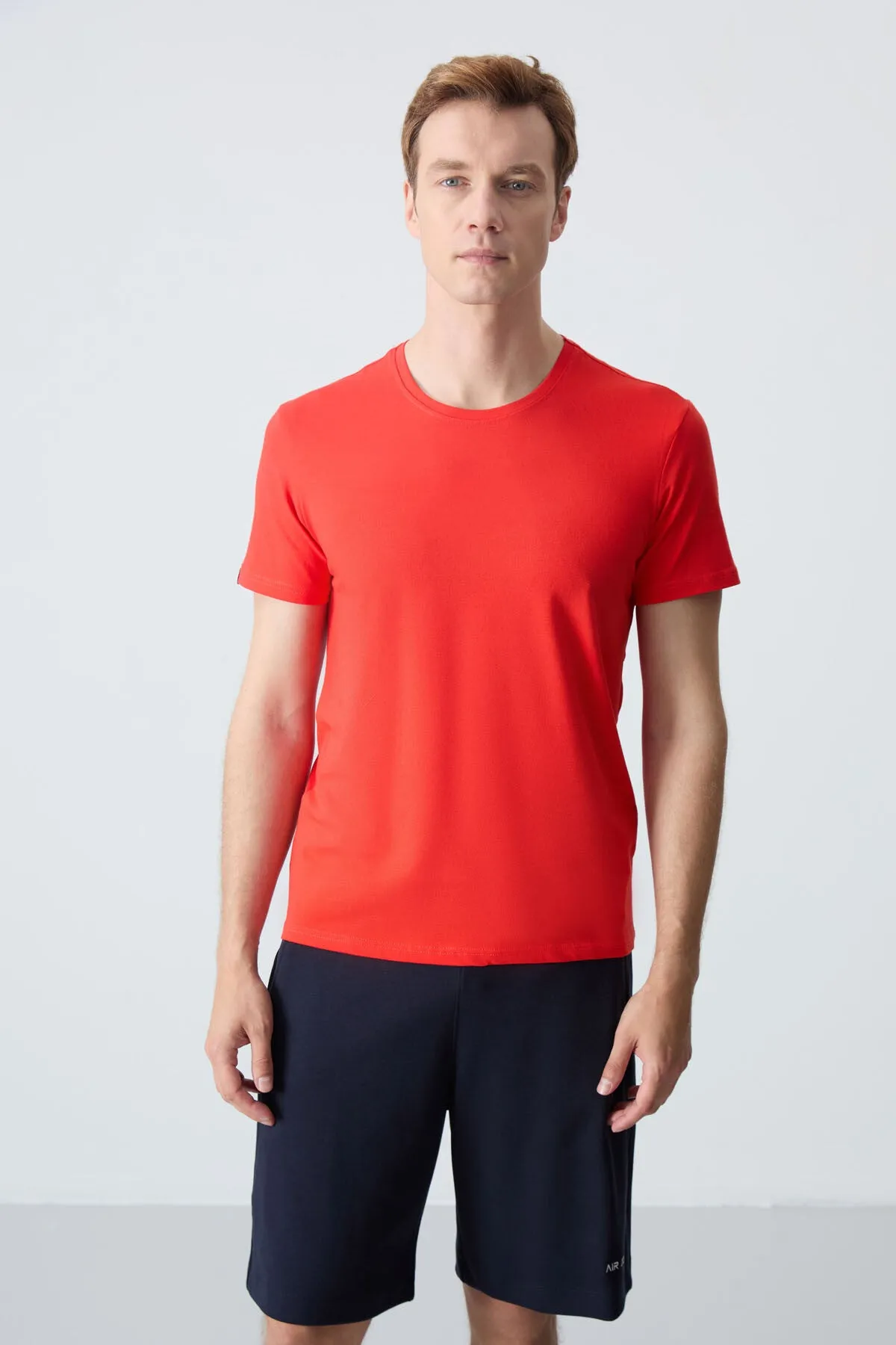 erkek basic kisa kol standart kalip o yaka t-shirt - 87911