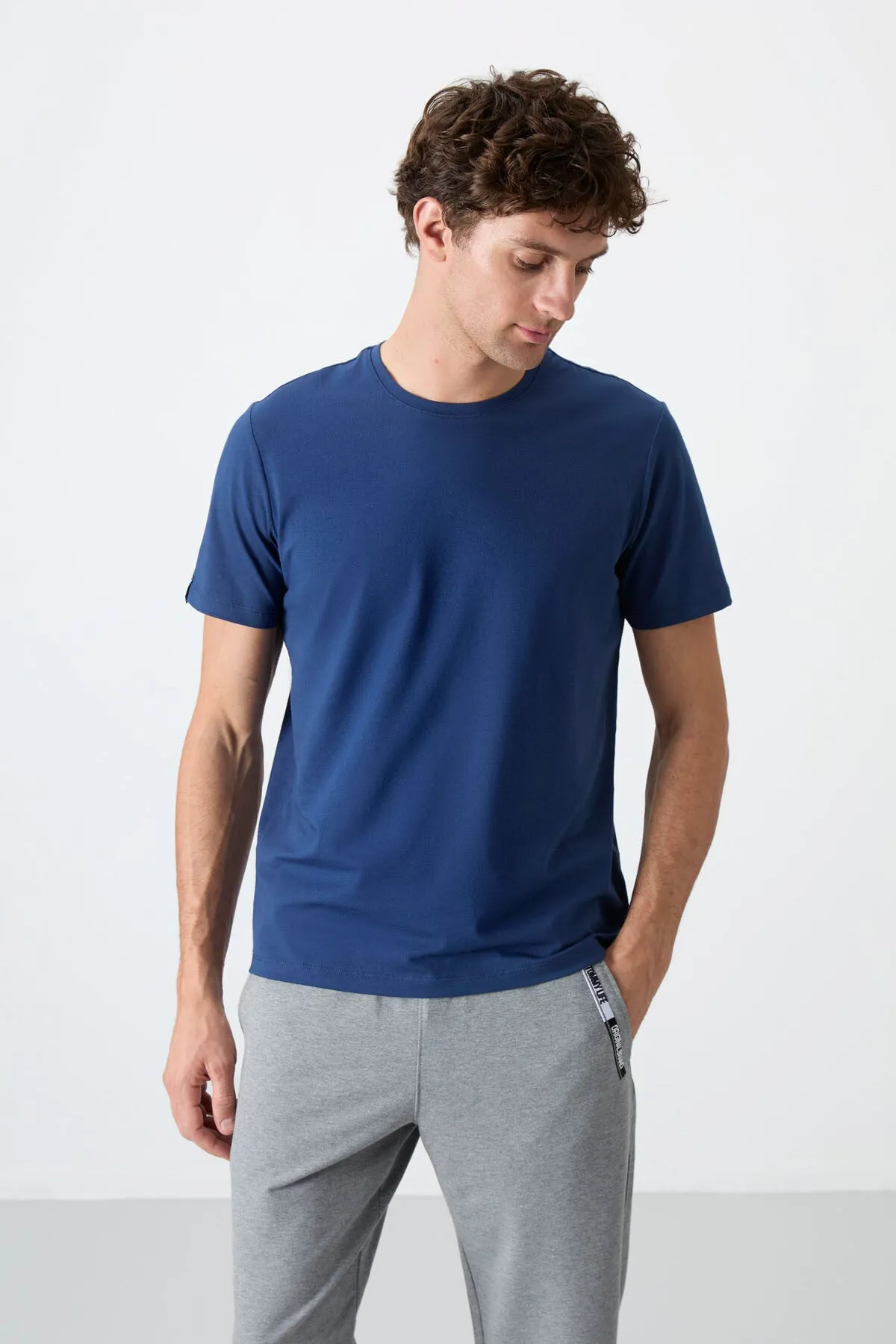 erkek basic kisa kol standart kalip o yaka t-shirt - 87911