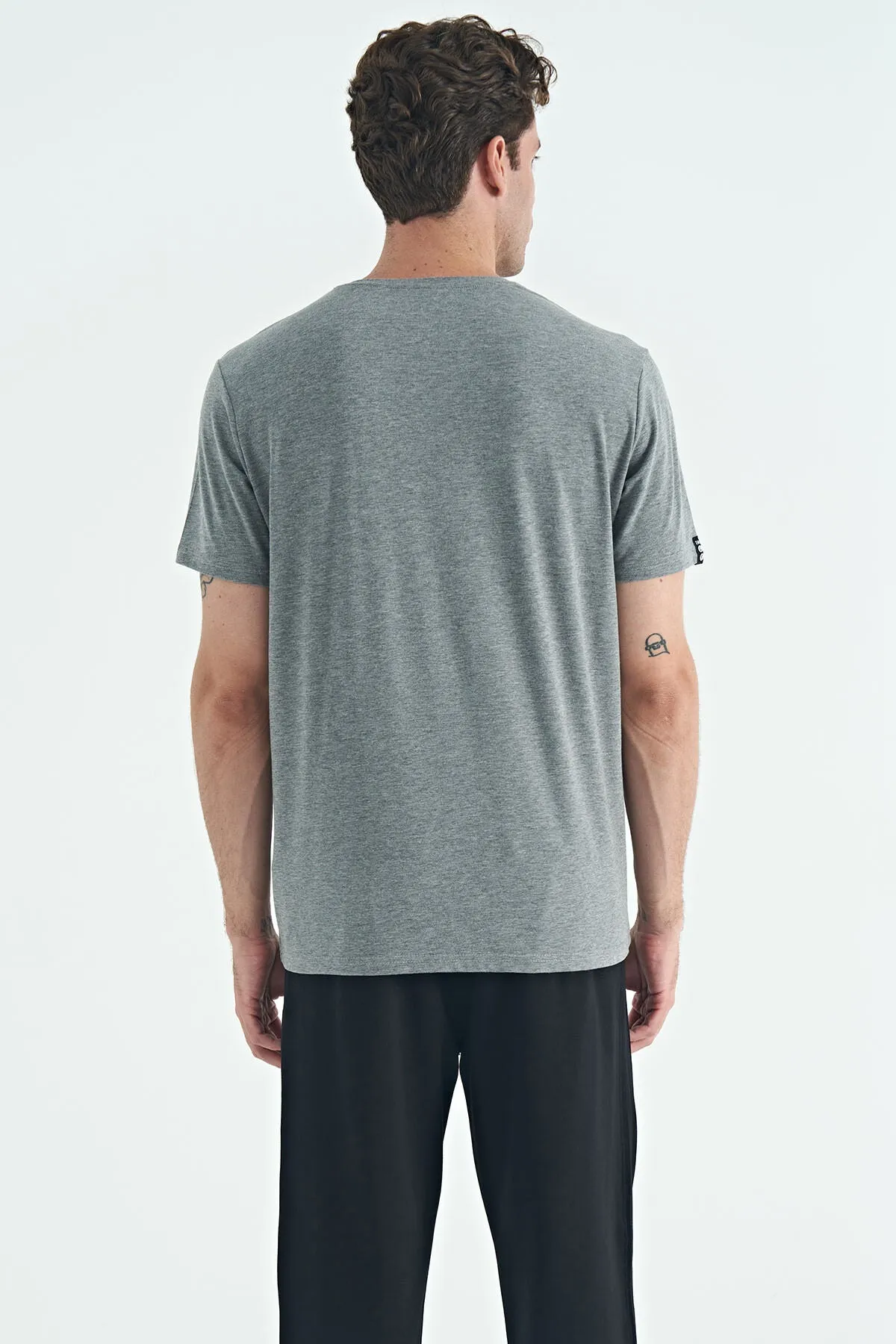 erkek basic kisa kol standart kalip o yaka t-shirt - 87911