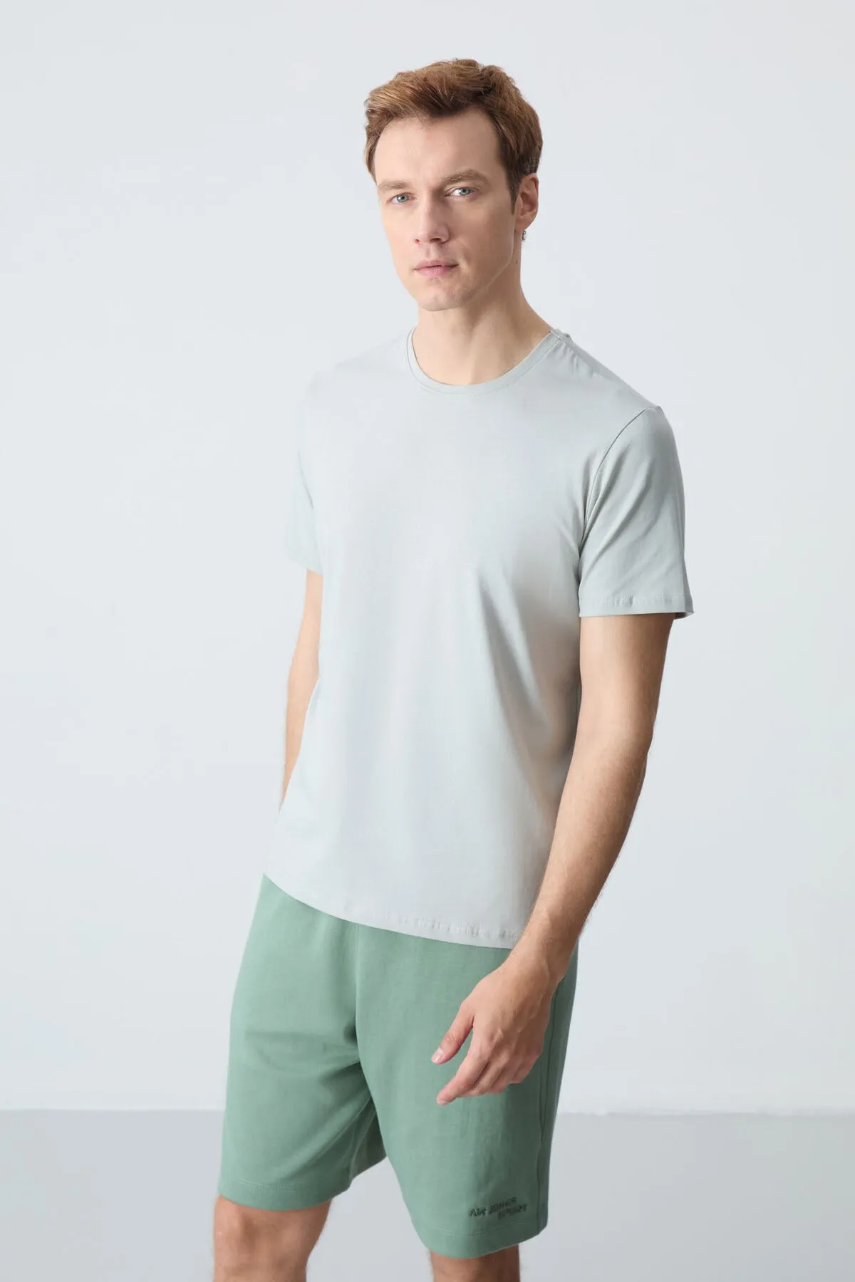 erkek basic kisa kol standart kalip o yaka t-shirt - 87911