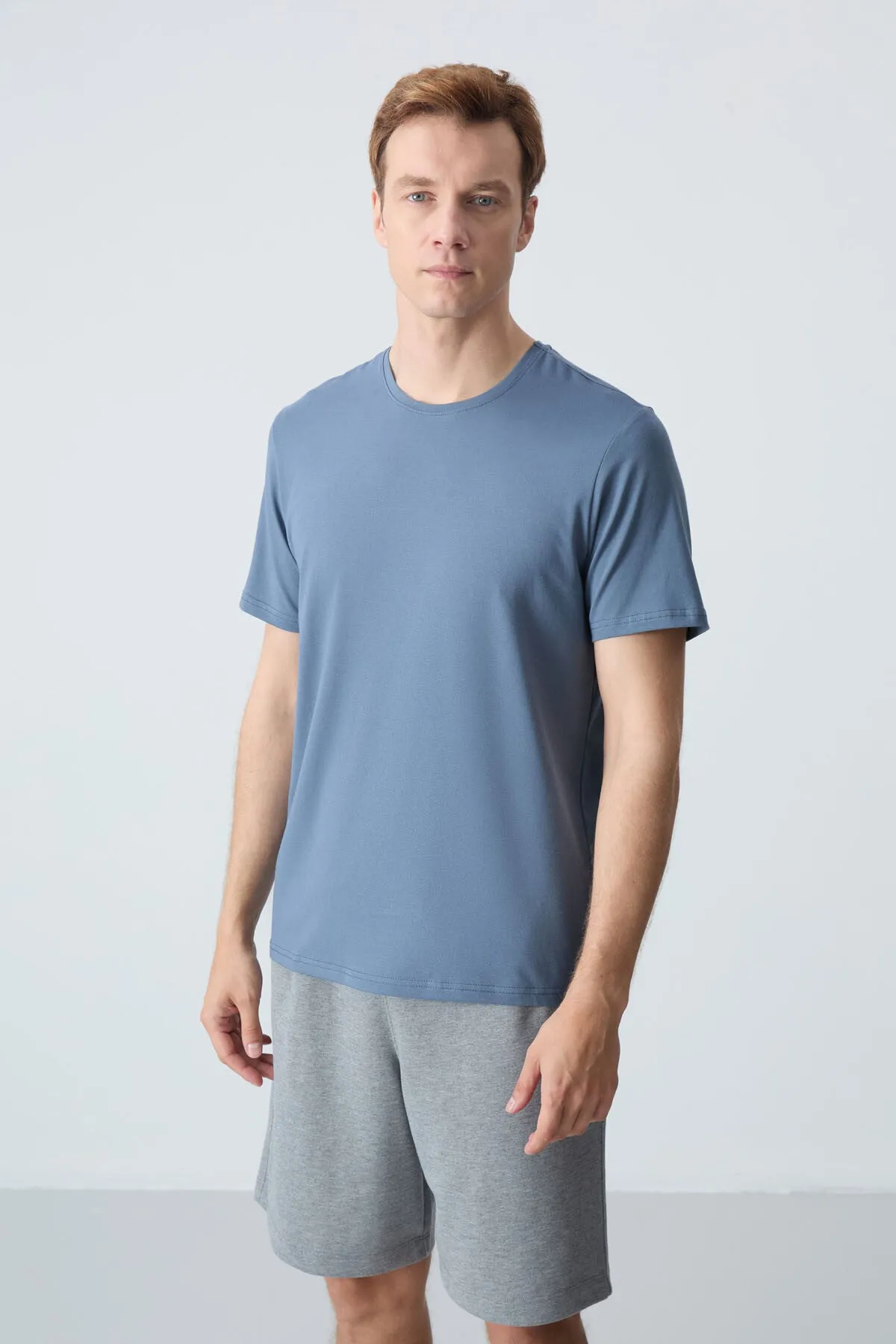 erkek basic kisa kol standart kalip o yaka t-shirt - 87911