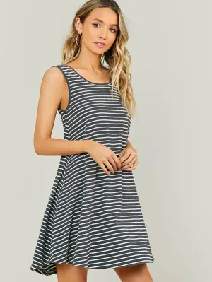 Flowy Hem Striped Dress