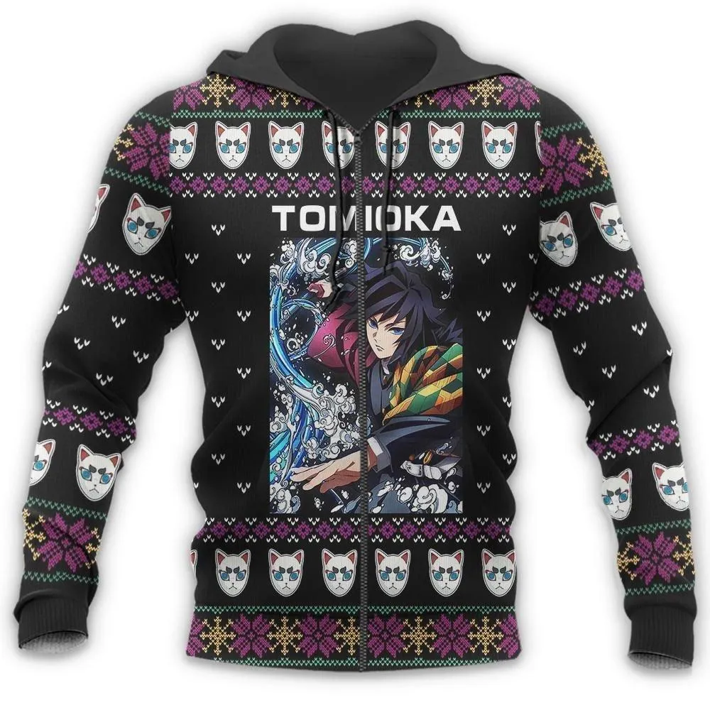 Giftngon - Giyu Tomioka Ugly Christmas Sweater Demon Slayer Anime Xmas Gift Custom Clothes For Kids