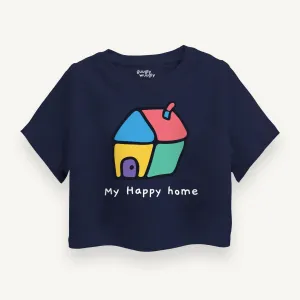 Girls My Happy Home Crop Top