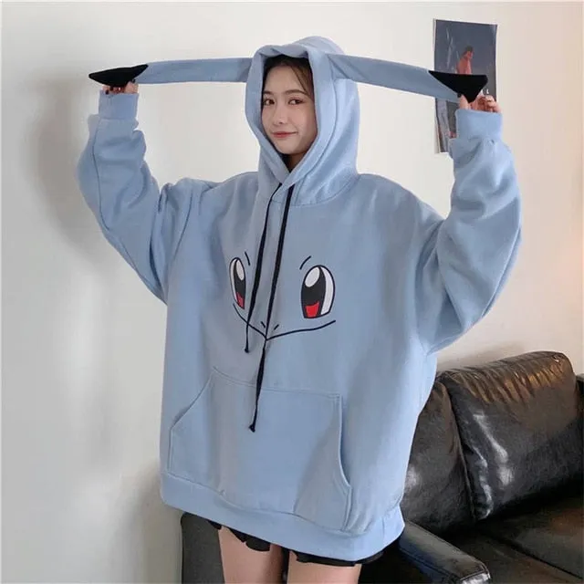 Harajuku Kawaii Oversized Pokemon Hoodie