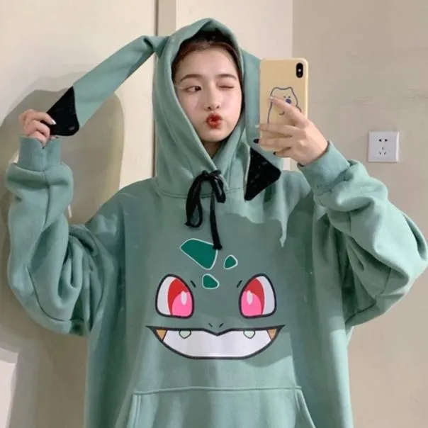 Harajuku Kawaii Oversized Pokemon Hoodie