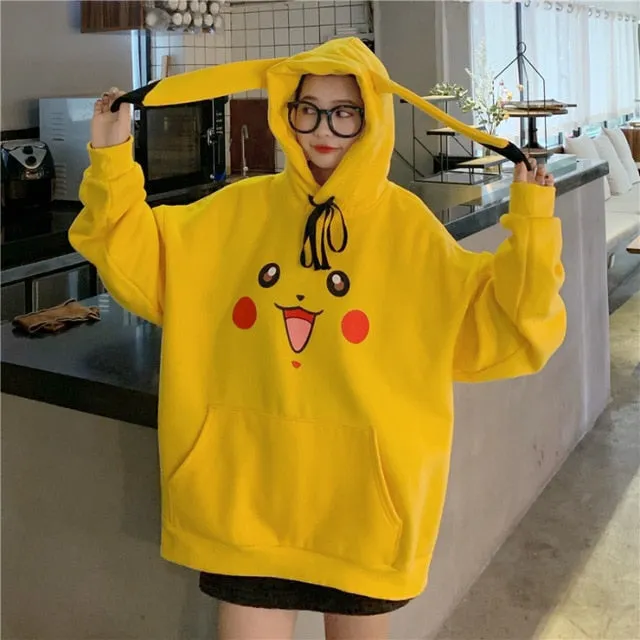 Harajuku Kawaii Oversized Pokemon Hoodie