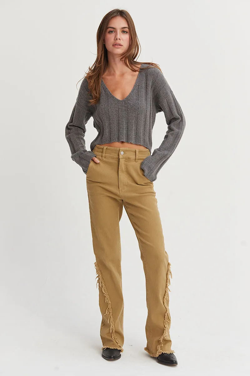 HF25A276-Cropped Sweater Top