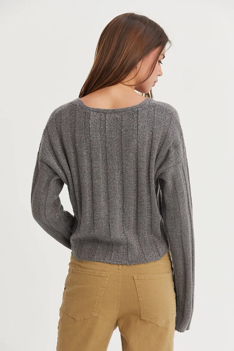 HF25A276-Cropped Sweater Top