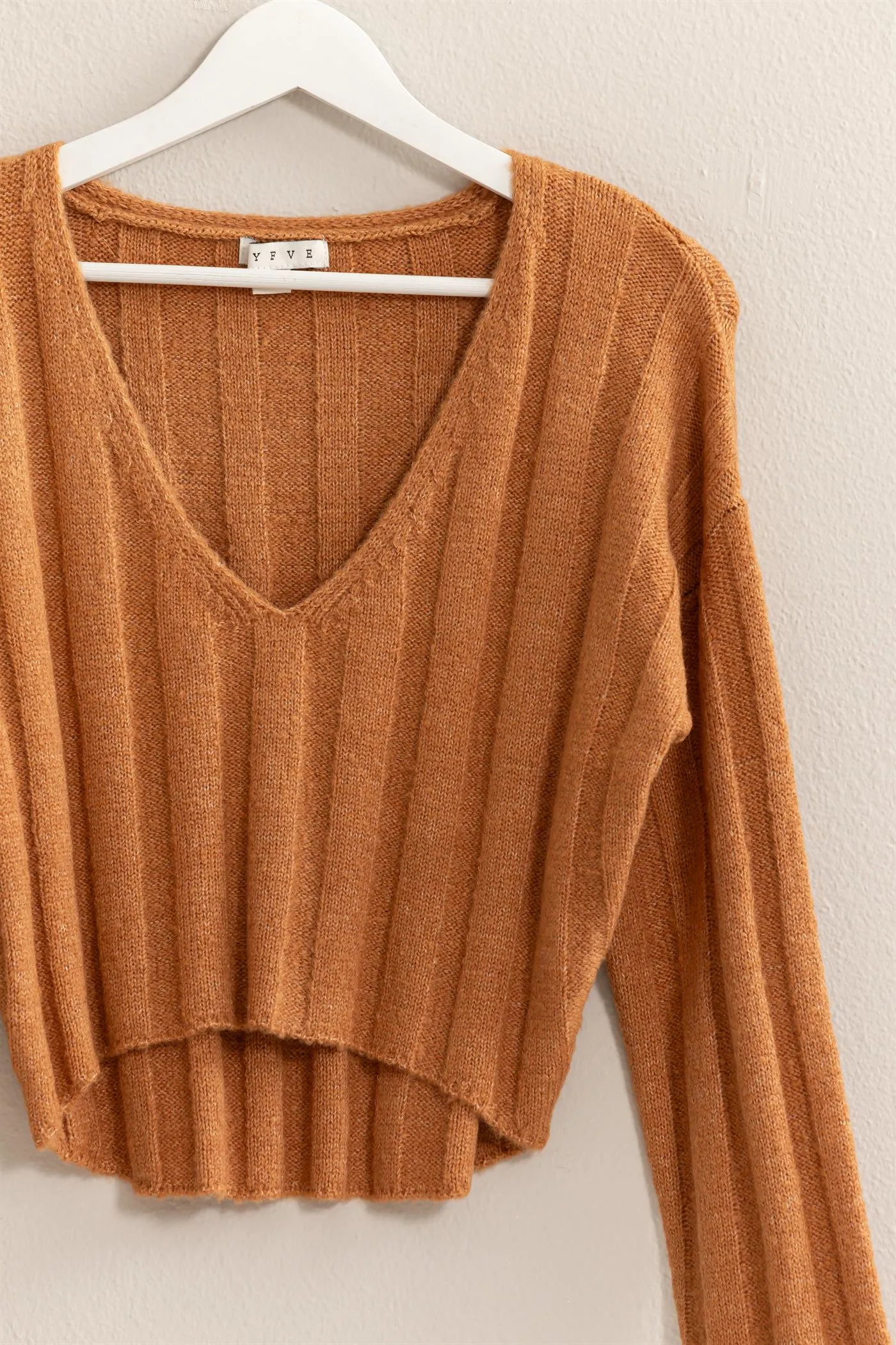 HF25A276-Cropped Sweater Top