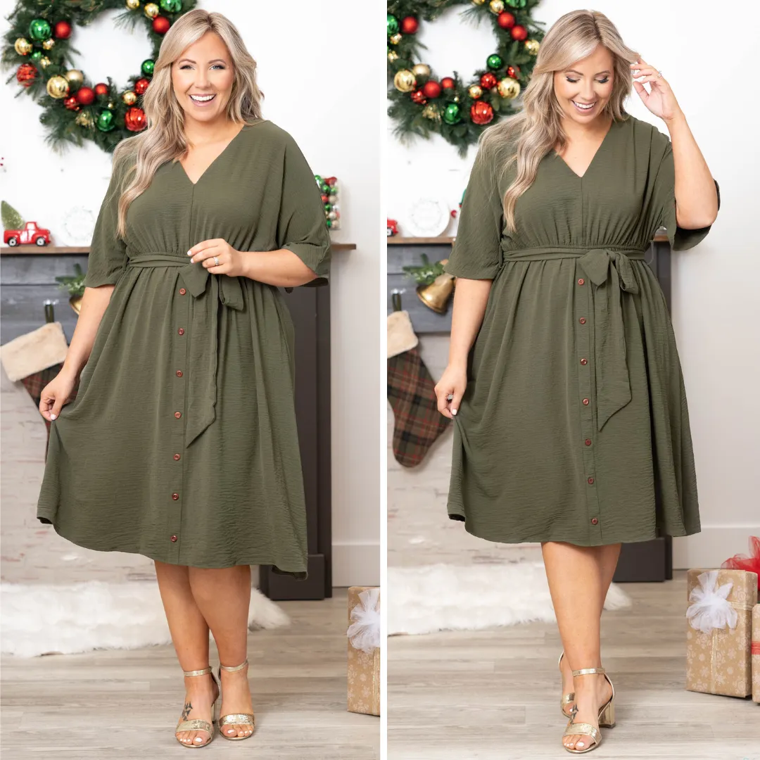 Hopelessly Yours Dress, Olive