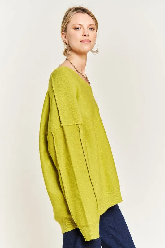 JADE by JANE V-neck Oversized Plus-size Sweater