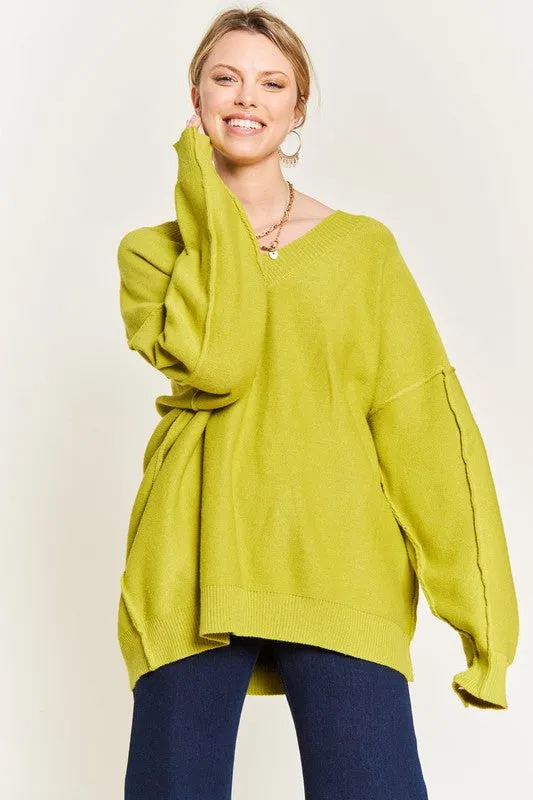 JADE by JANE V-neck Oversized Plus-size Sweater