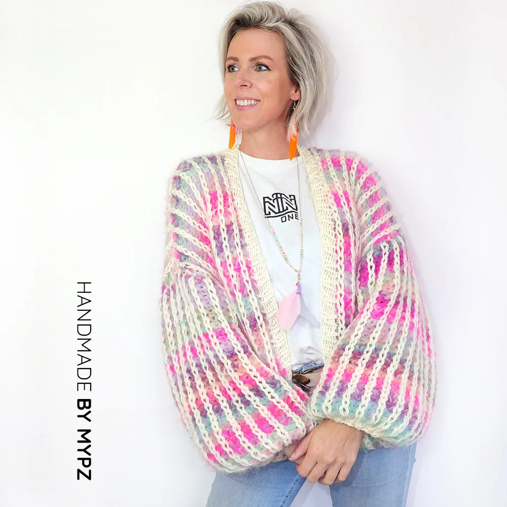 Knit Pattern – MYPZ Chunky Mohair Rib Cardigan Dusty-Pink No.12 (ENG-NL)