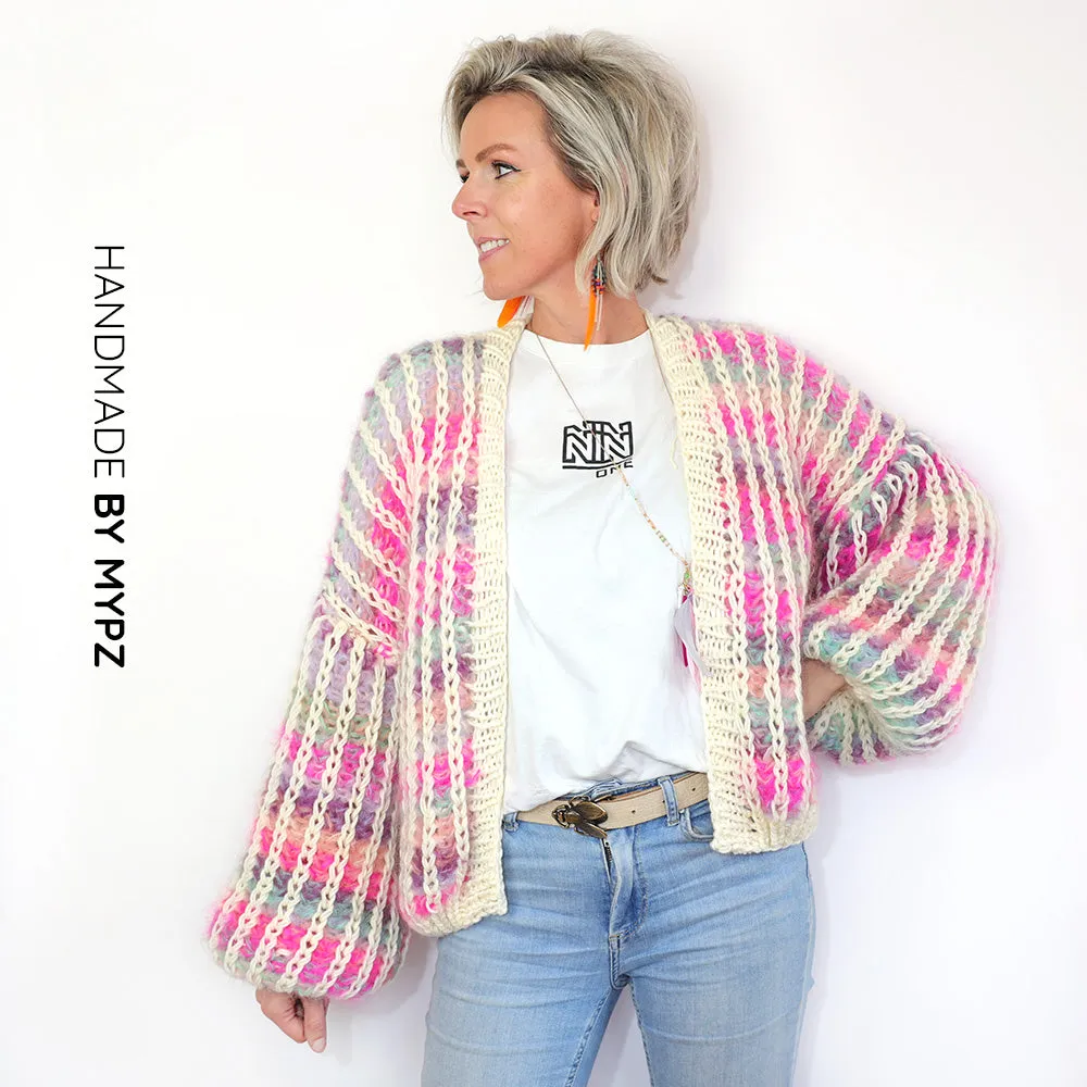 Knit Pattern – MYPZ Chunky Mohair Rib Cardigan Dusty-Pink No.12 (ENG-NL)