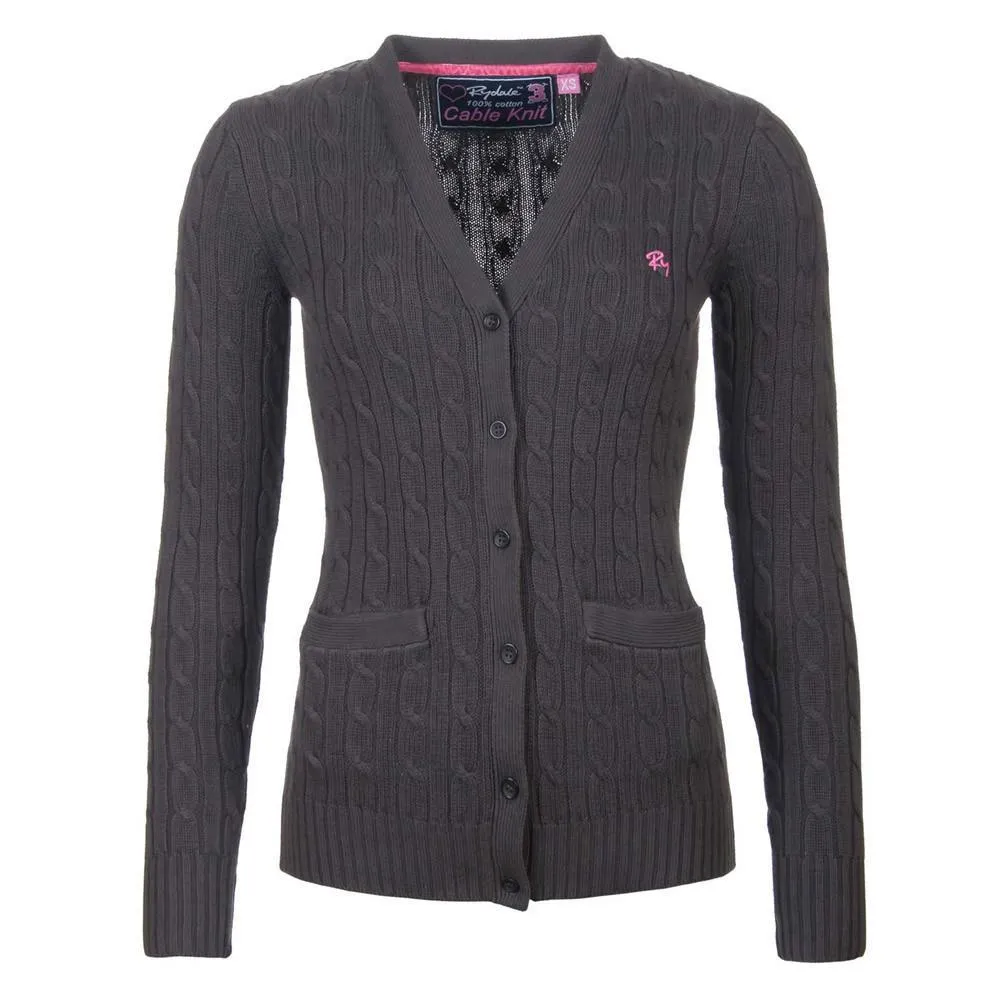 Ladies Cable Knit Cardigan with Pockets