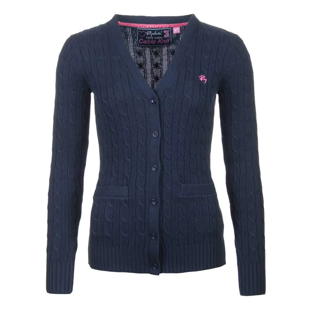 Ladies Cable Knit Cardigan with Pockets