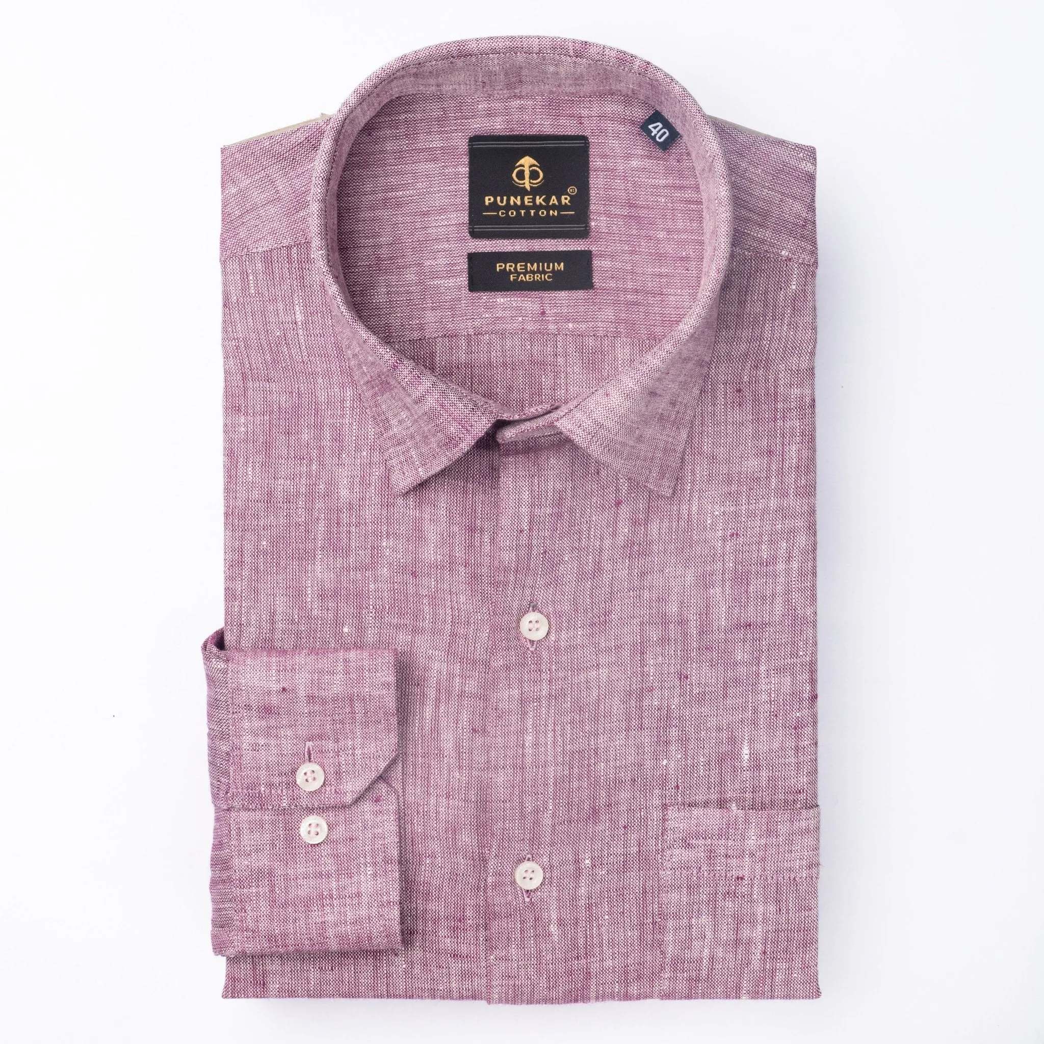 Light Purple Color Prime Linen Shirt For Men