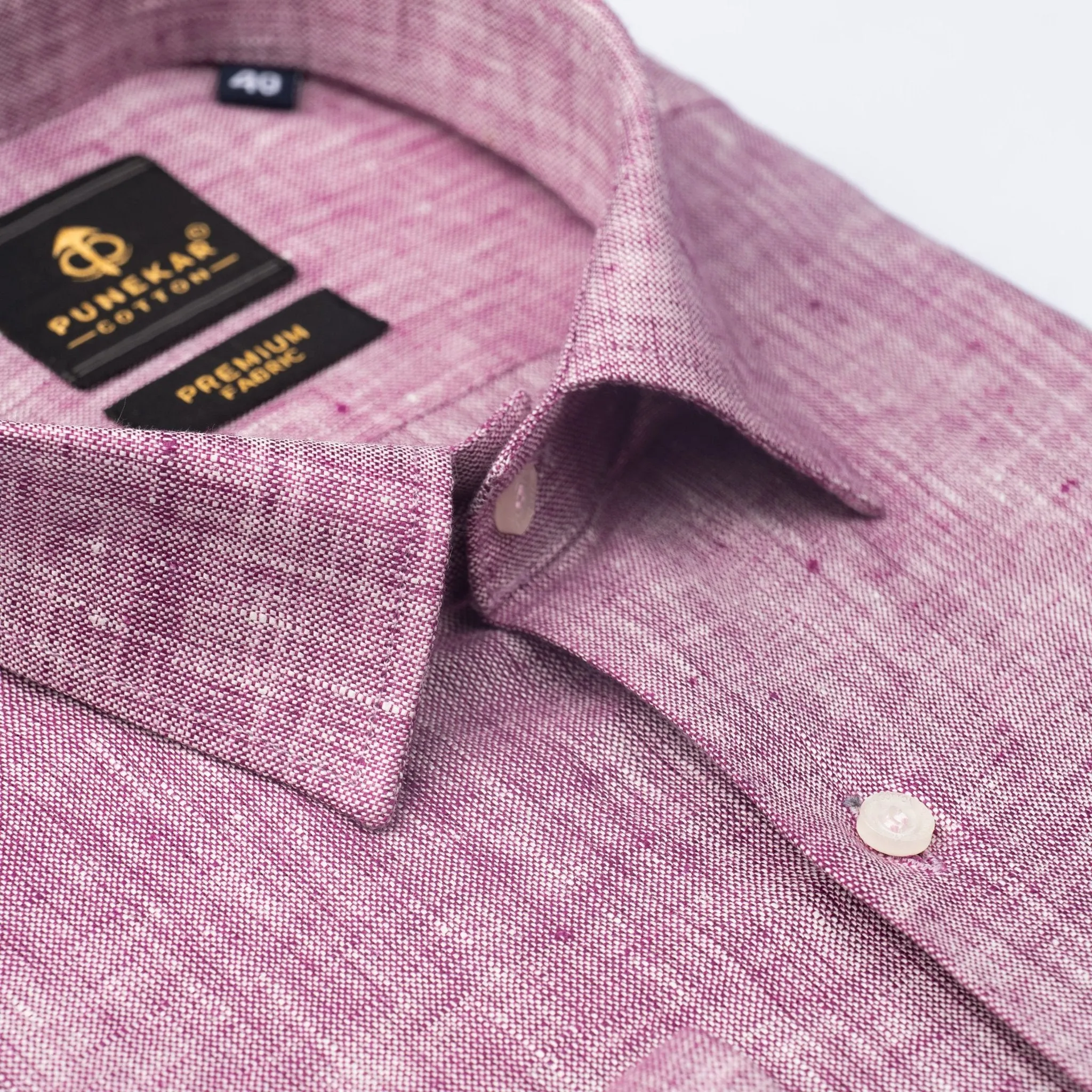 Light Purple Color Prime Linen Shirt For Men