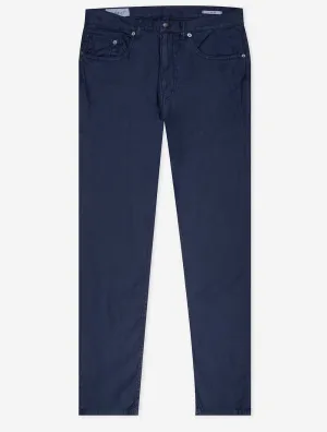 Linen Cotton Slim Jeans Marine