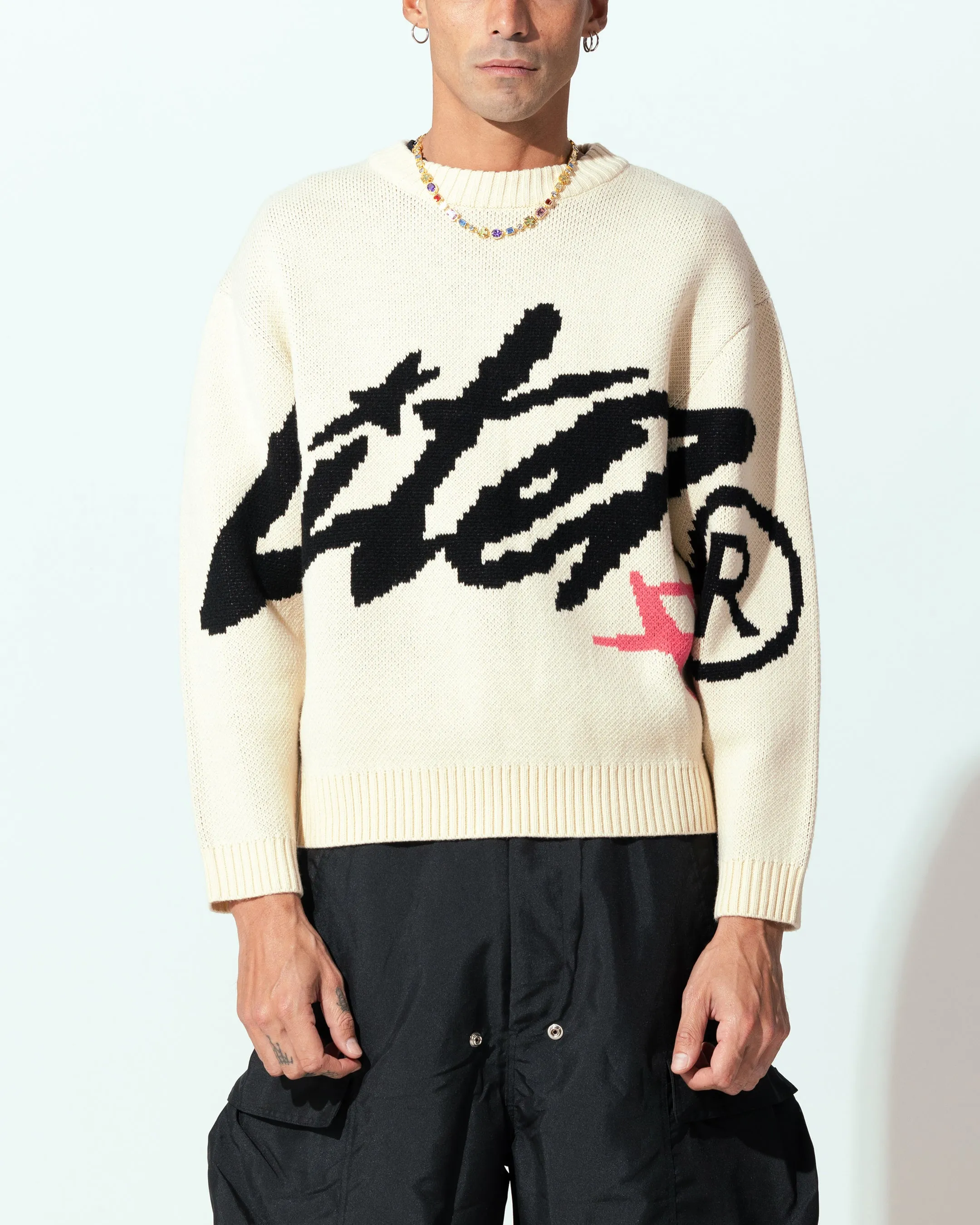 Loiter Spider Knit Sweater Off White