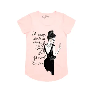 Luxury Eco Bamboo Tee - A woman - Pink