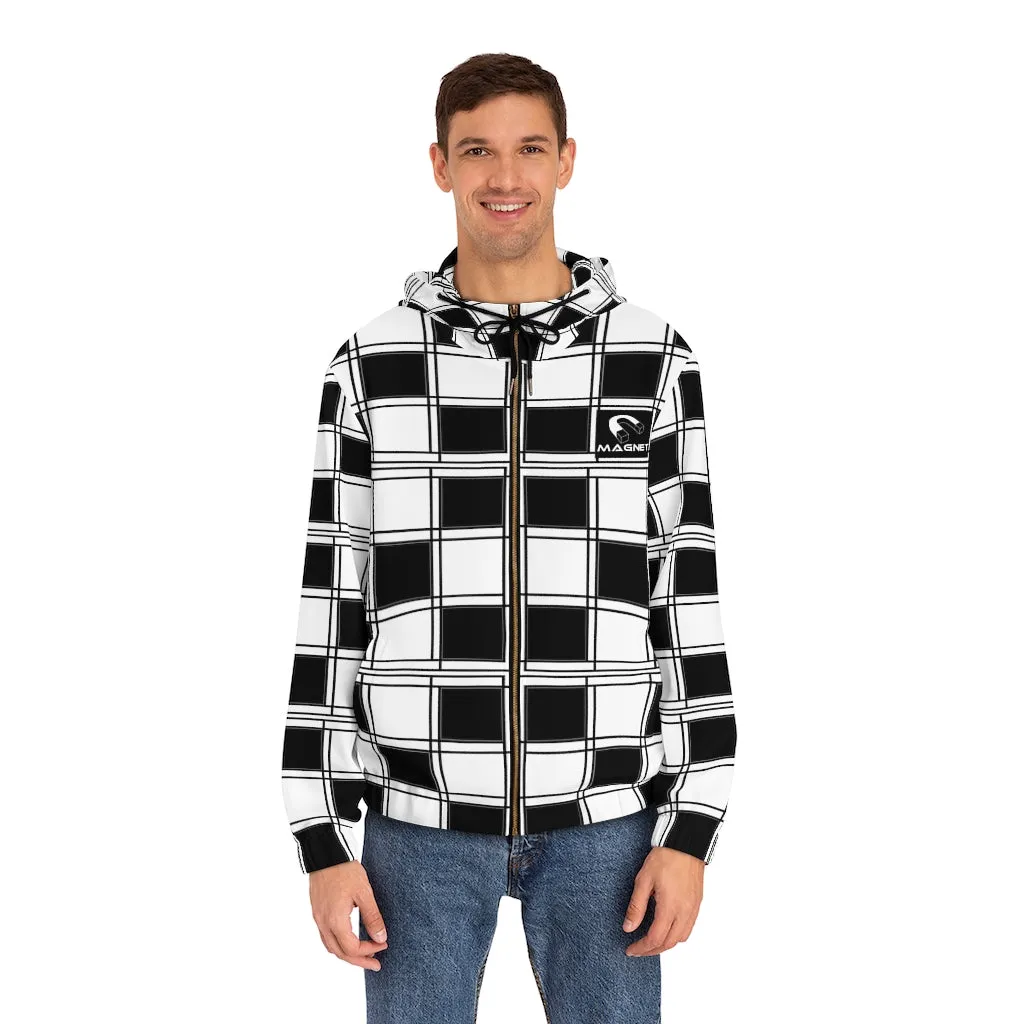 Magnet Plaid style Men's Full-Zip Hoodie (AOP)