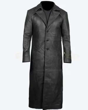 Mens Leather Trench Coat Full Length