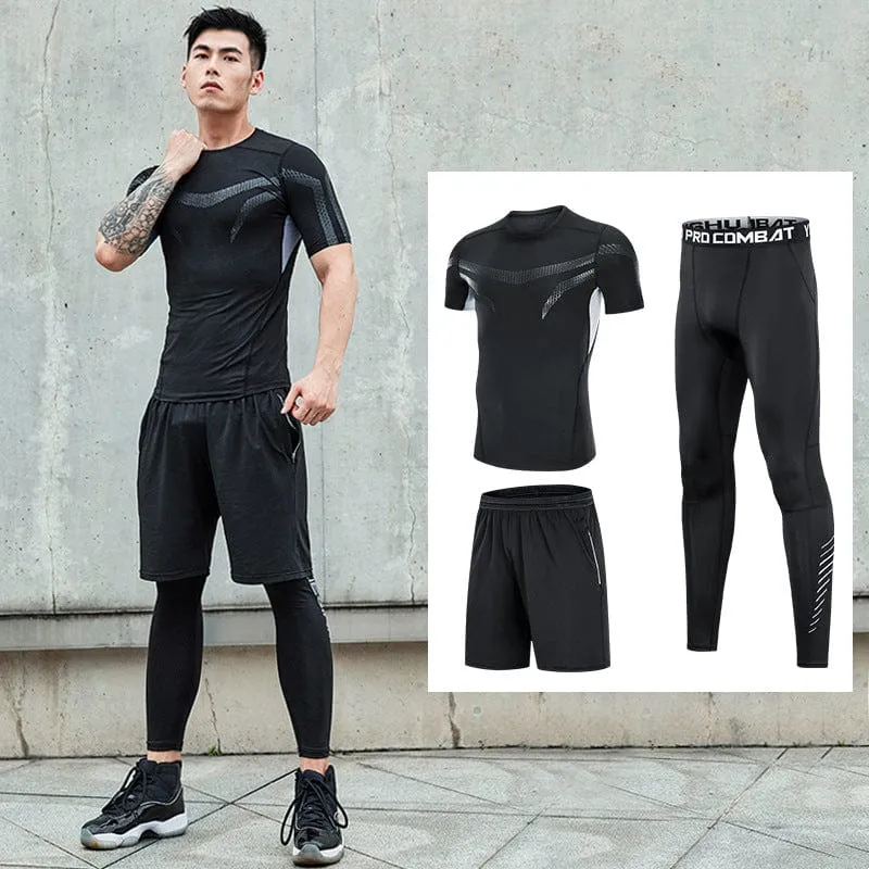 Men's Three-piece Fitness Set