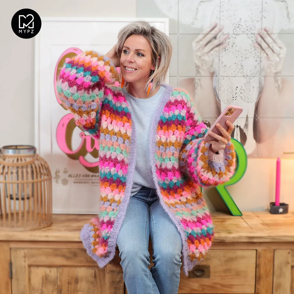 MYPZ Chunky Mohair Granny stripes cardigan Spirit