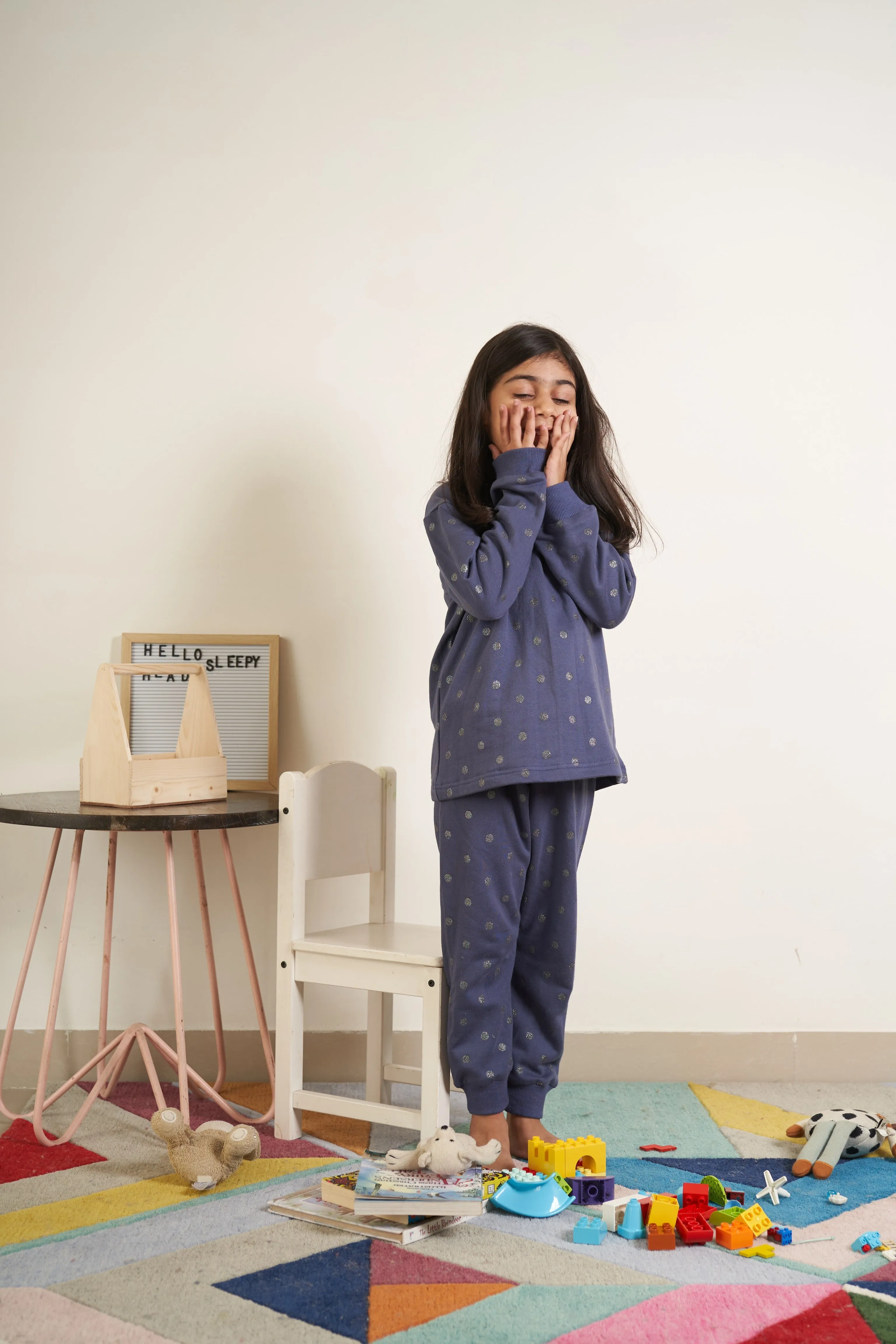 Navy tracksuit with glitter dots