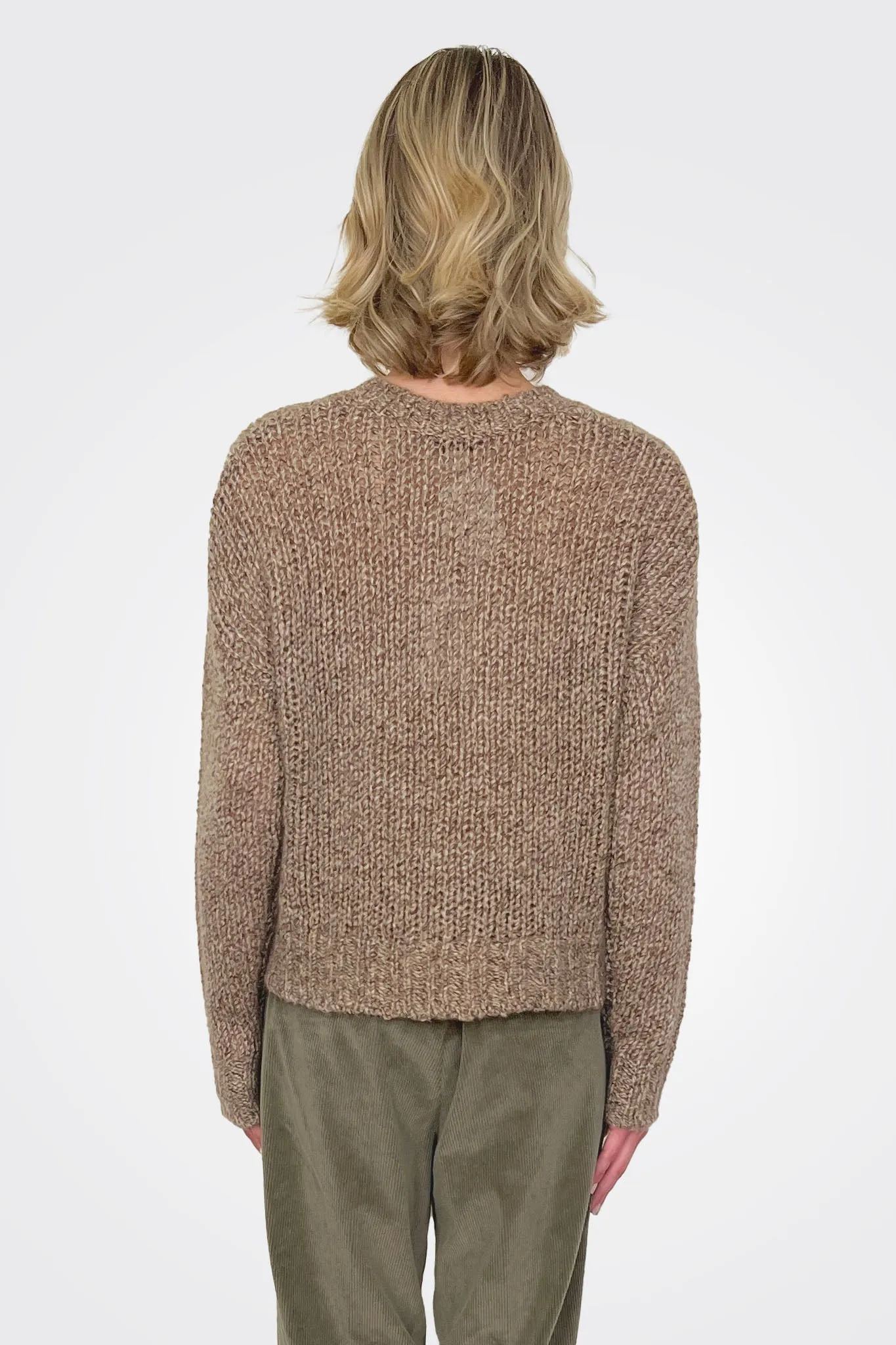 Open Gauge Crew Pullover - Brownstone