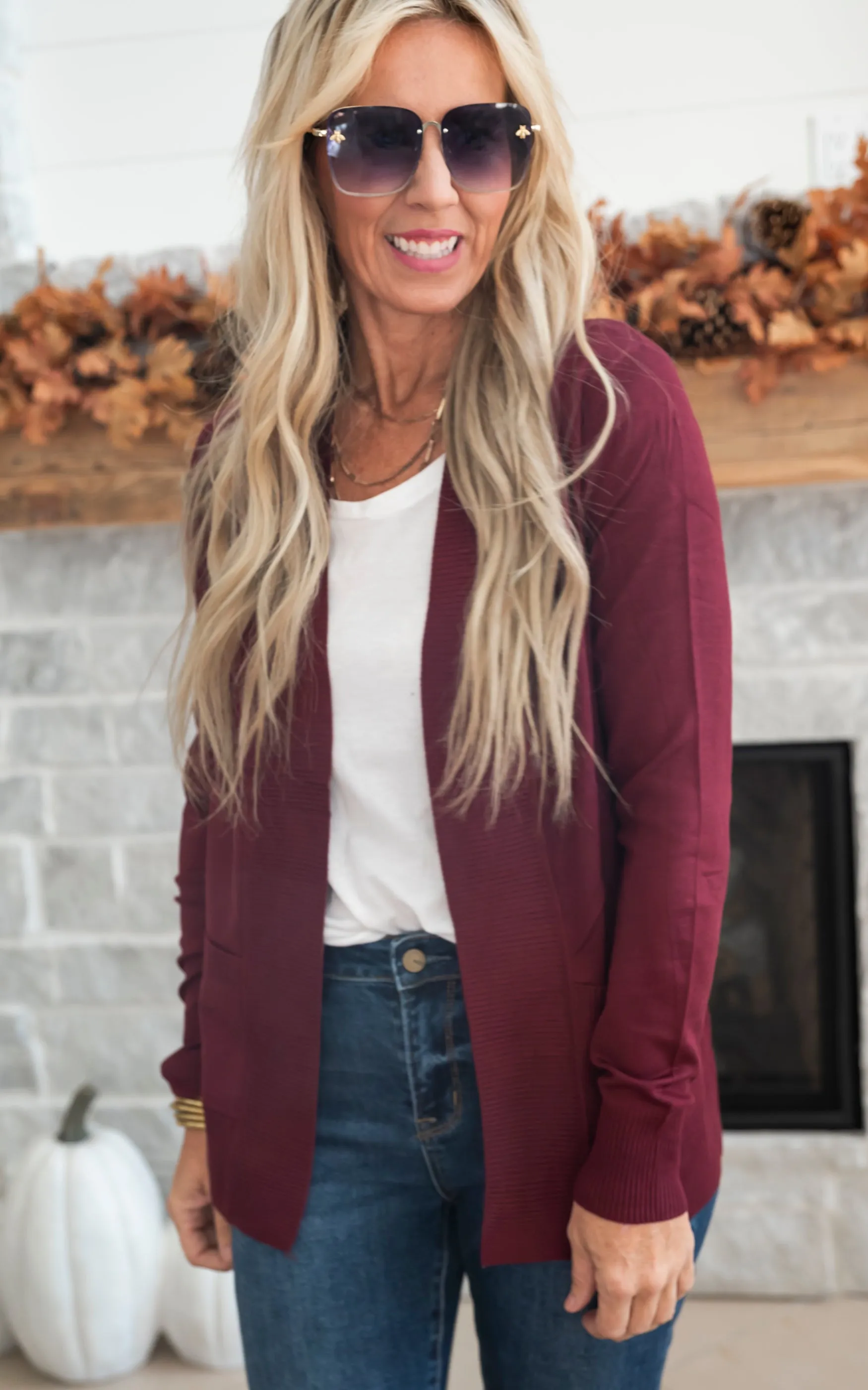 Our Favorite Boyfriend Cardigan - Burgundy