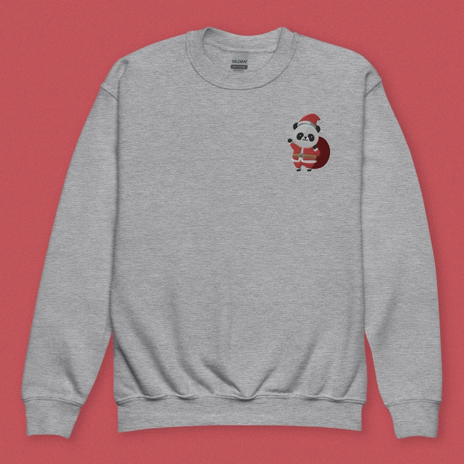 Panda Santa Embroidered Kids Sweatshirt