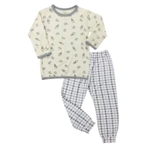 Pyjamas Set Yellow Small Star & Sheepz   Grey Checkers